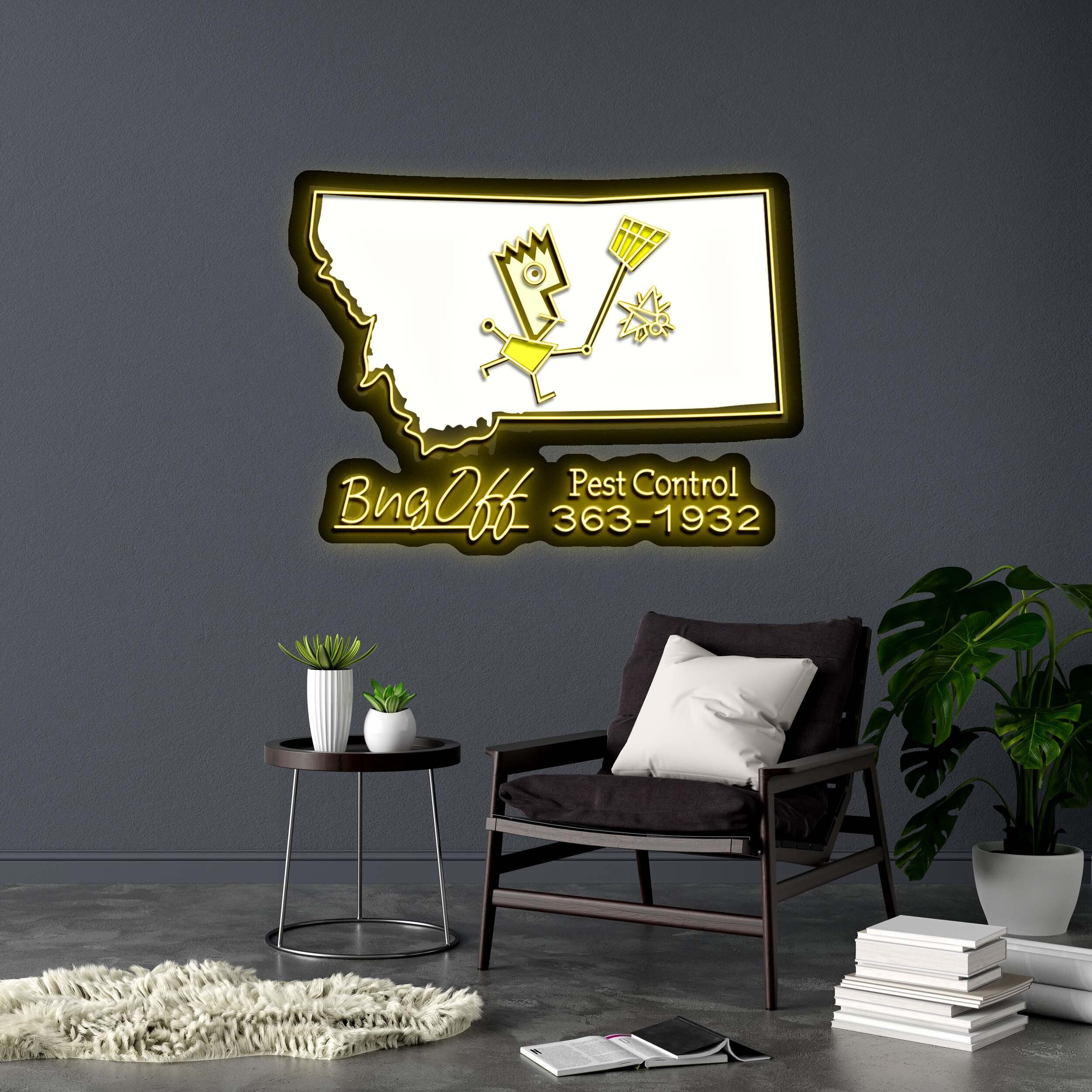 BUG OFF Pest Control 363-1932 - Premium Neon Artwork