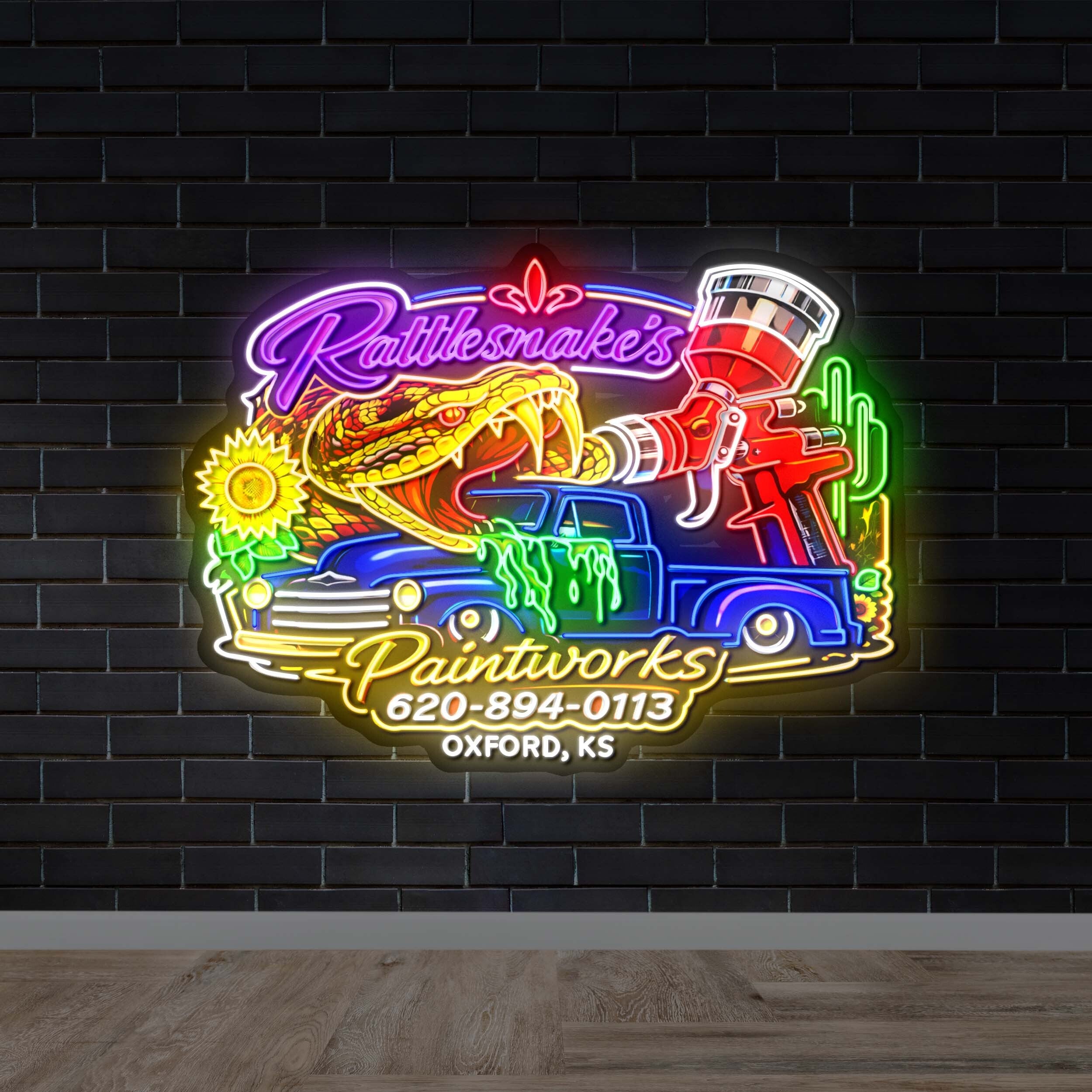 Rattlesnake's Paintworks - Premium Neon Artwork