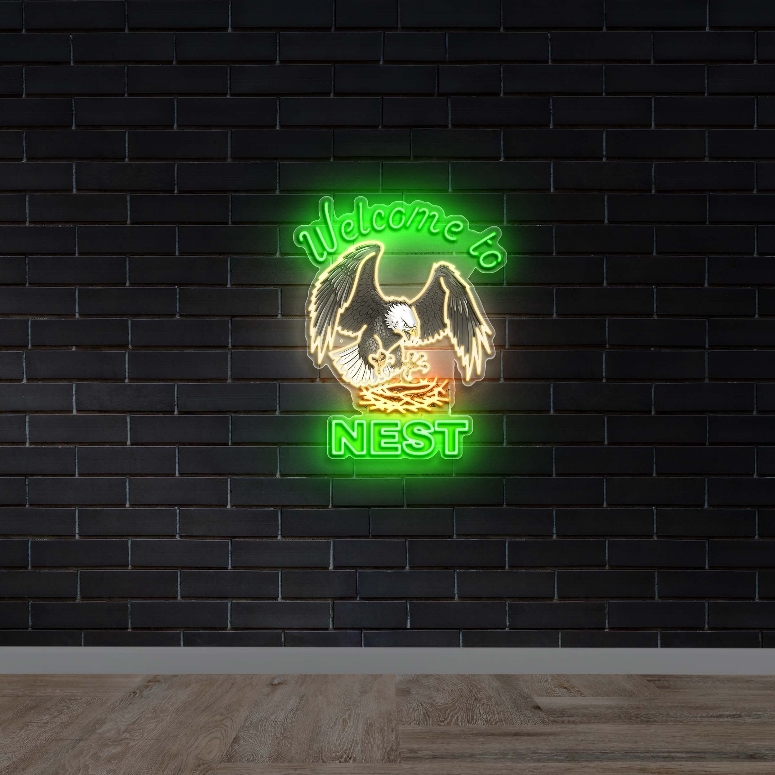 Welcome to Nest - Premium Neon Artwork