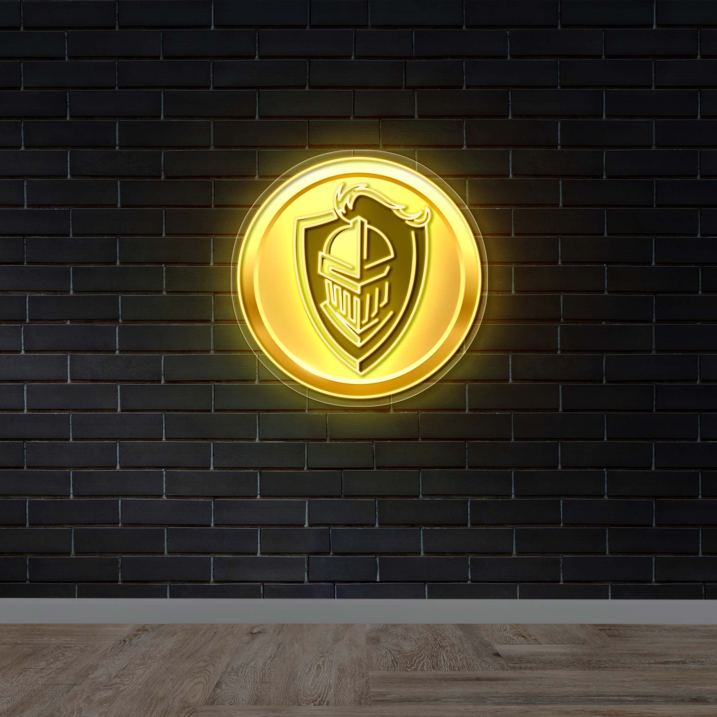 Knight Shield Emblem – Premium Neon Artwork