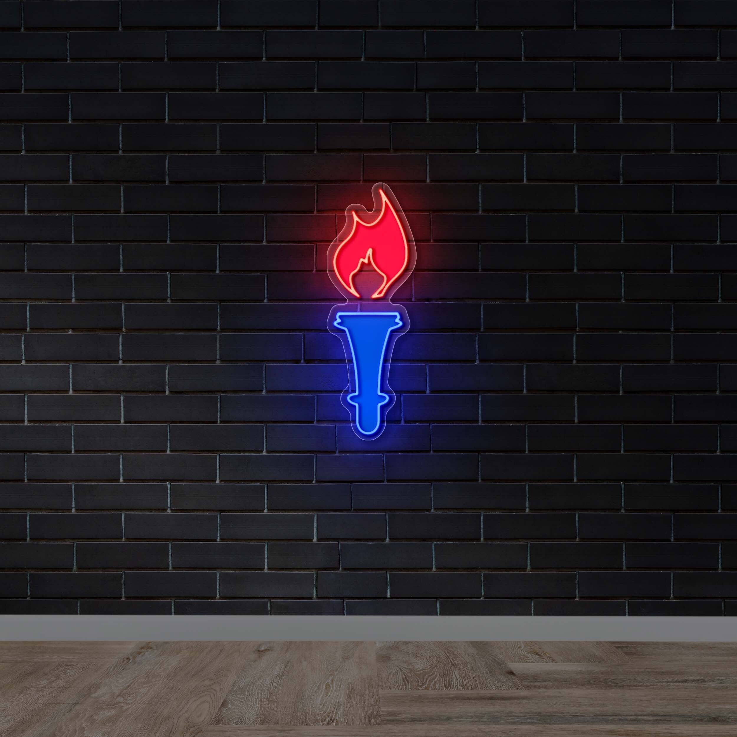 Flaming Torch - Premium Neon Artwork