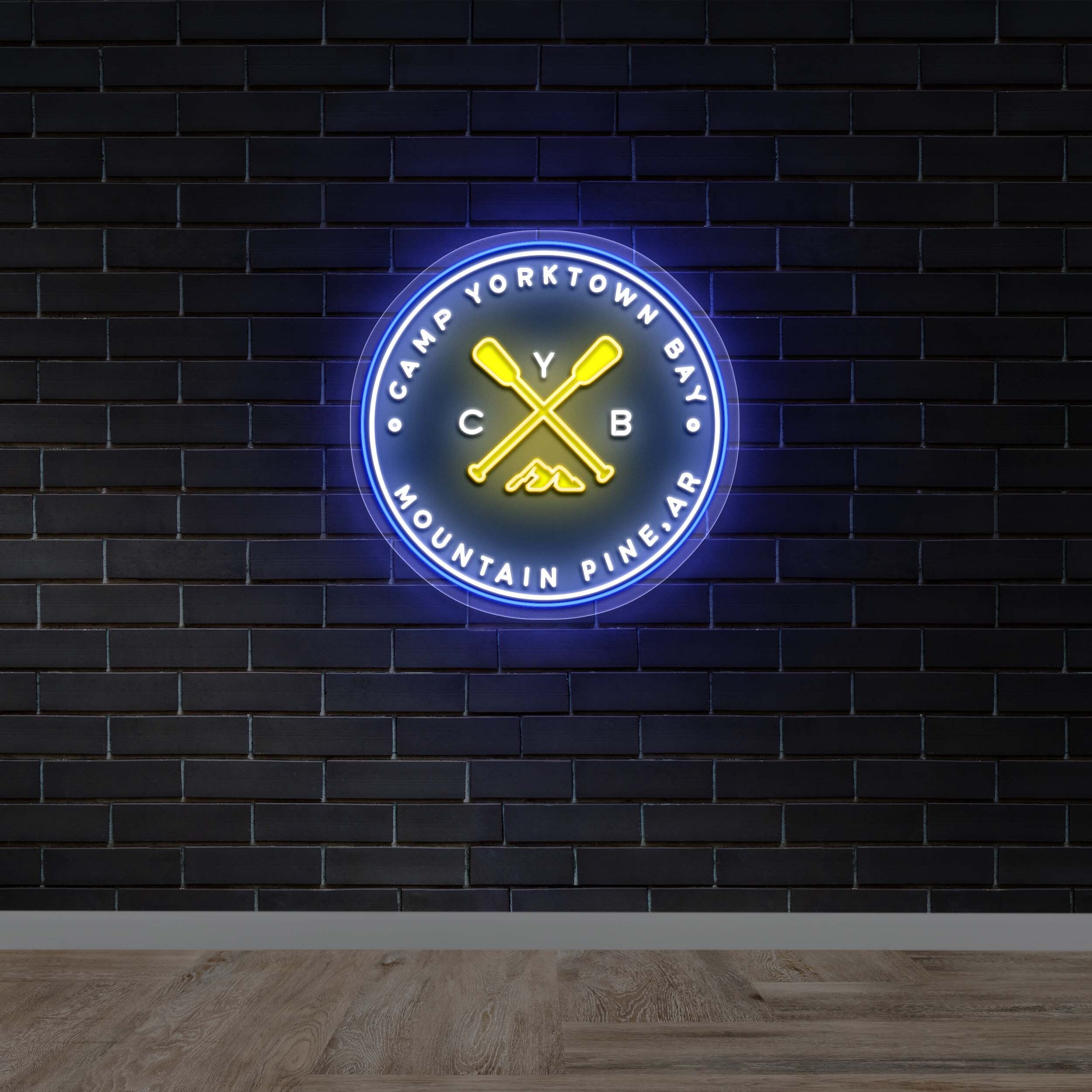 Camp Yorktown Bay Mountain Pine Ar - Premium Neon Artwork