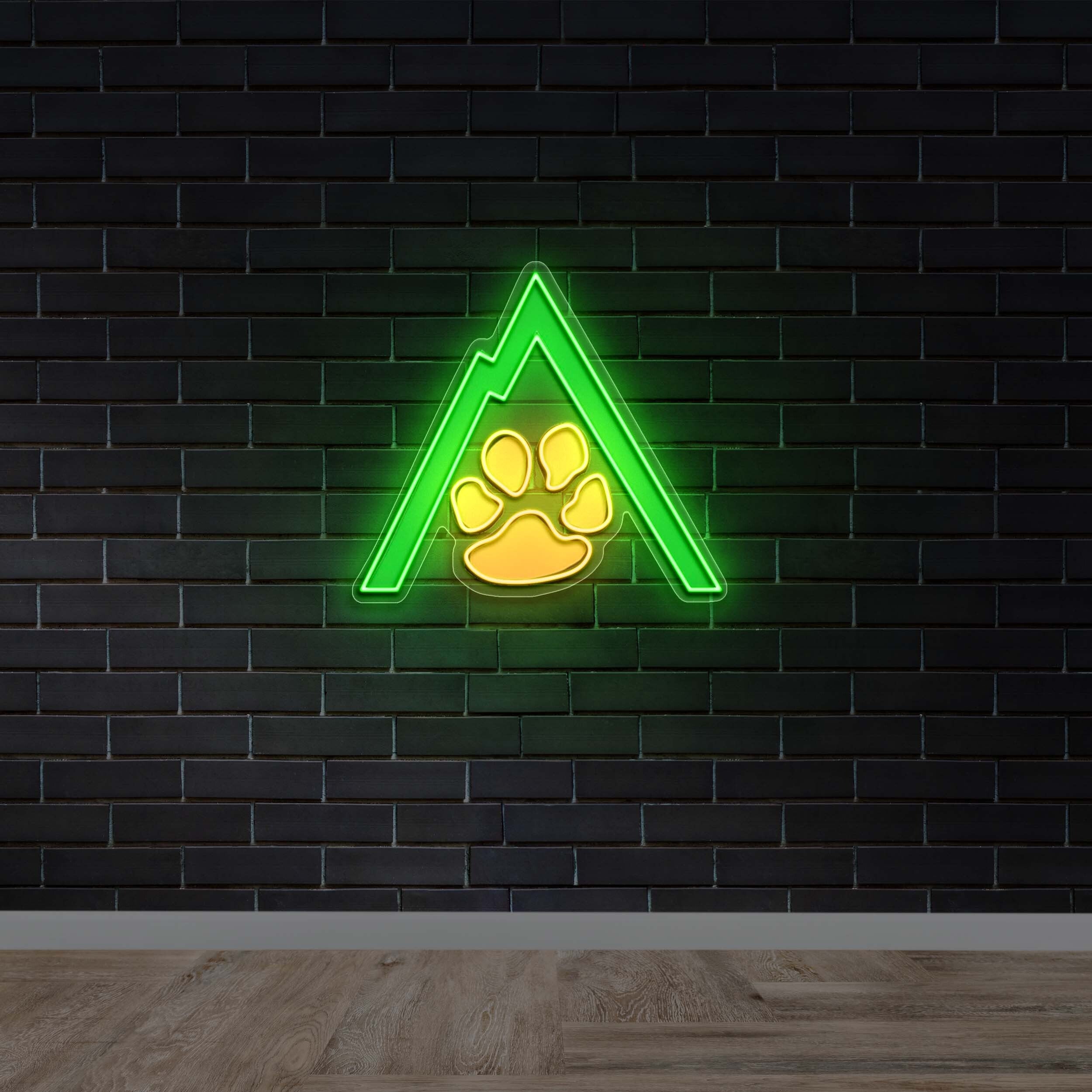 Mountain Paws logo only - Premium Neon Artwork