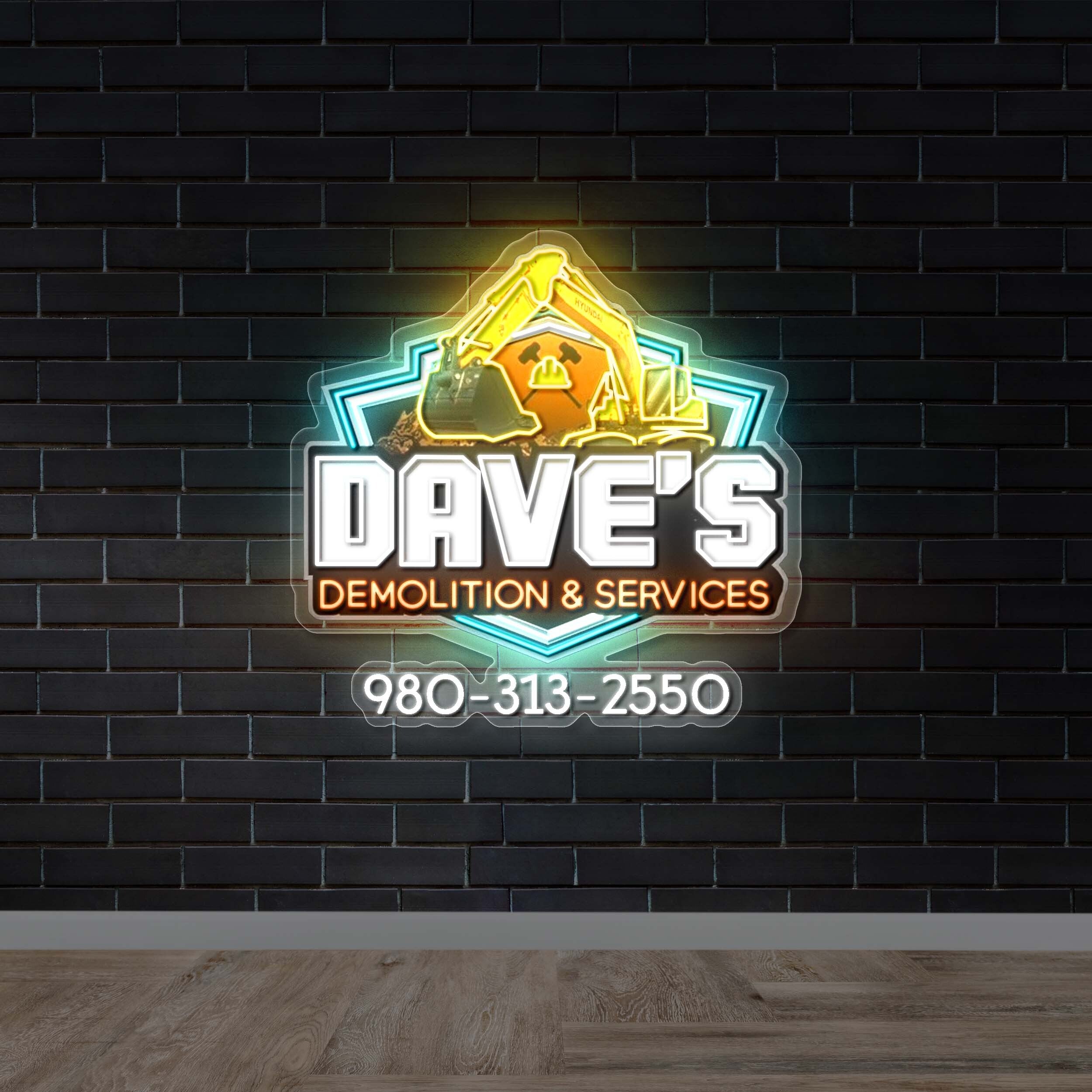 Dave's Demolition & Services - Premium Neon Artwork