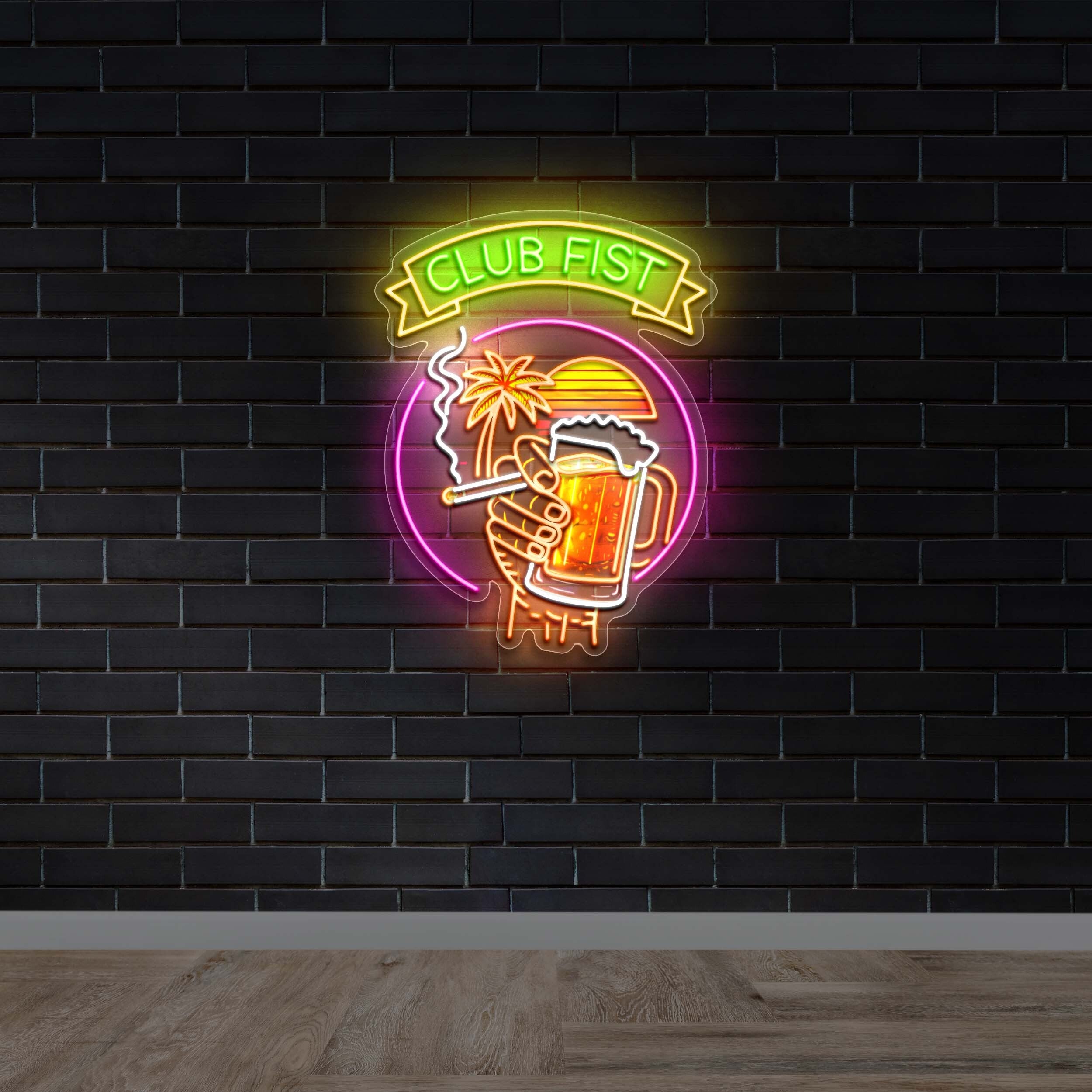 Club Fist - Premium Neon Artwork