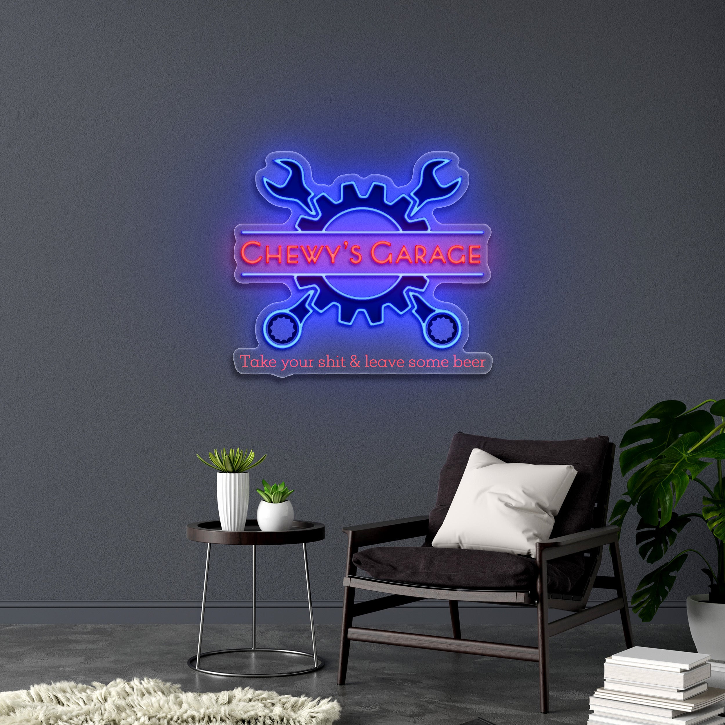 CHEWY'S GARAGE - Premium Neon Artwork