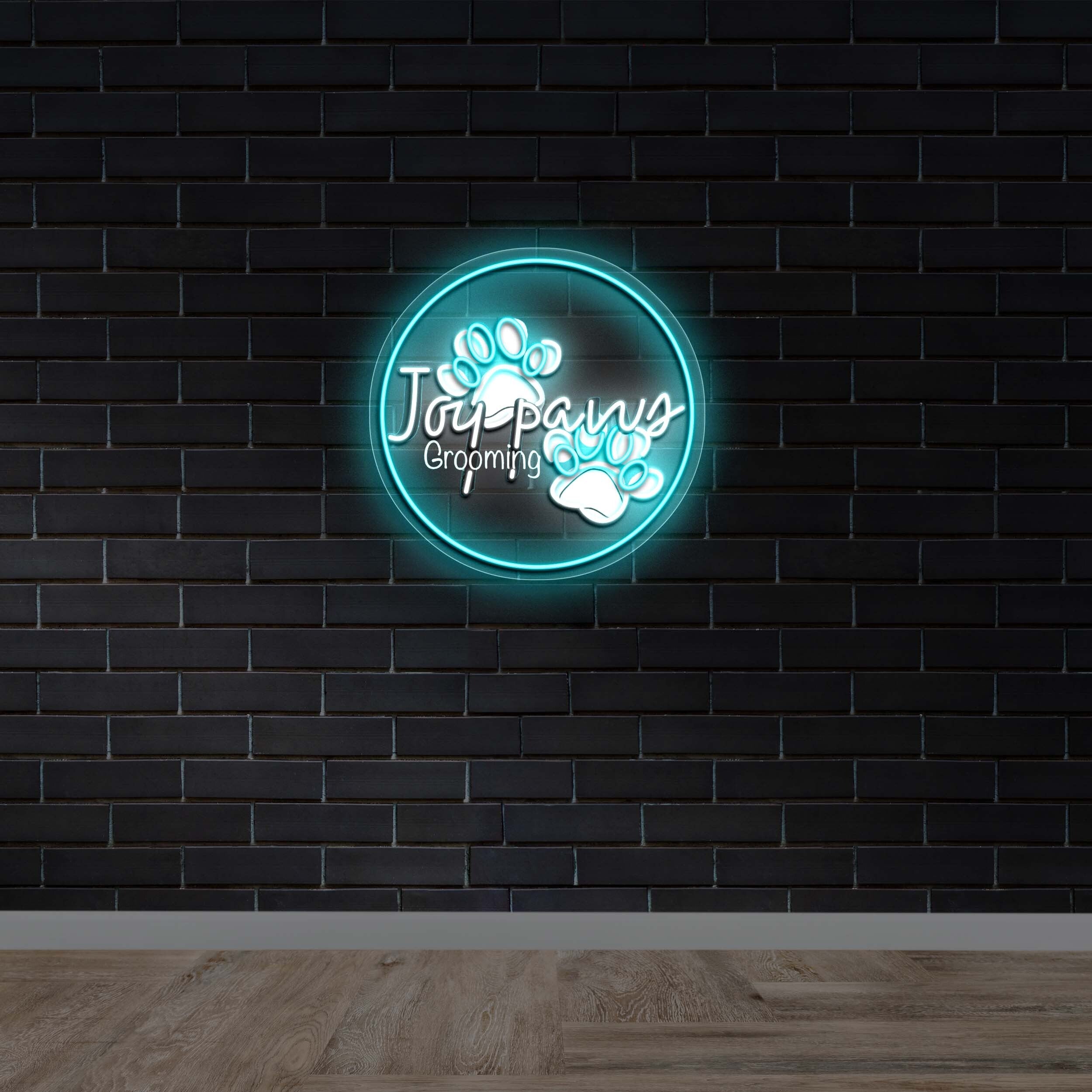 Joy Paw Grooming - Premium Neon Artwork