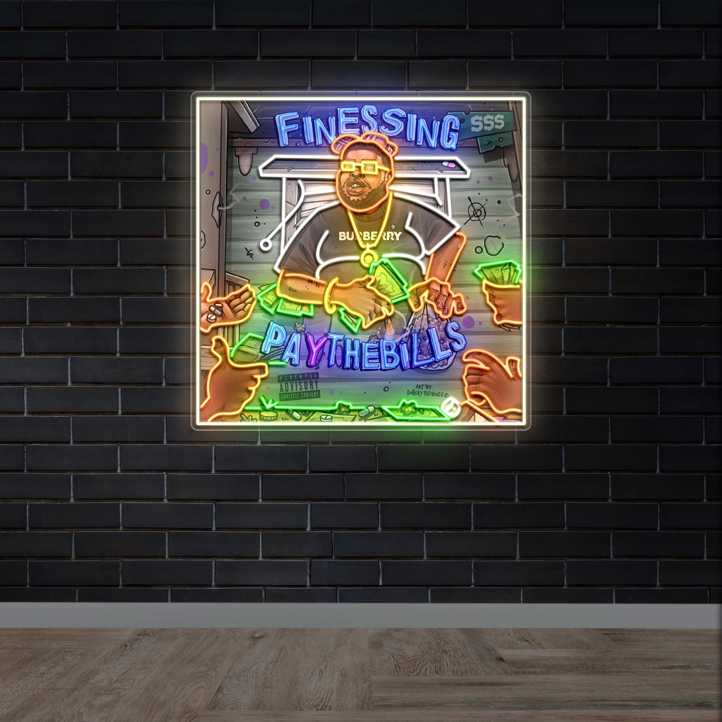 FINESSING PAY THE BILLS - Premium Neon Artwork