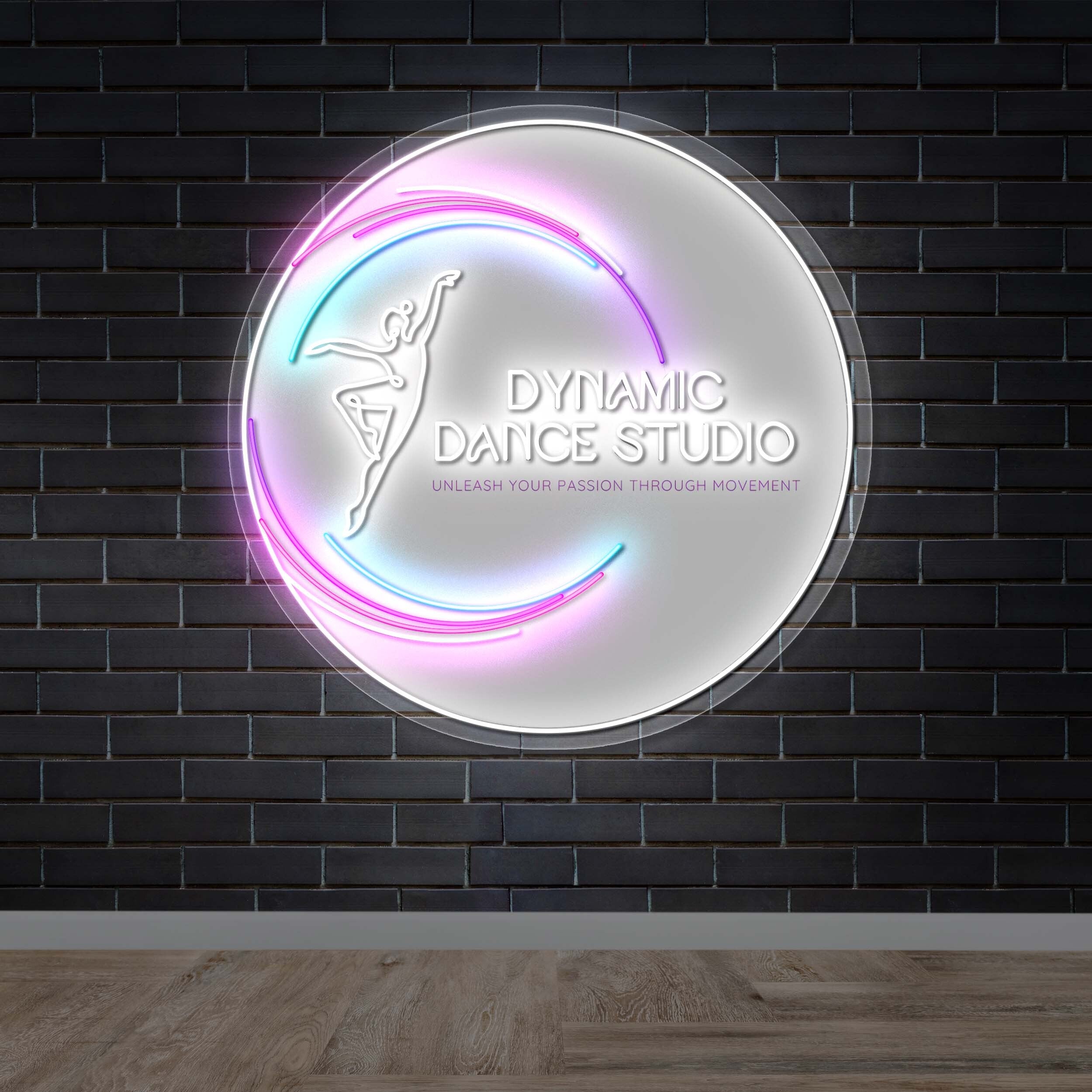 Dynamic Dance Studio - Premium Neon Artwork