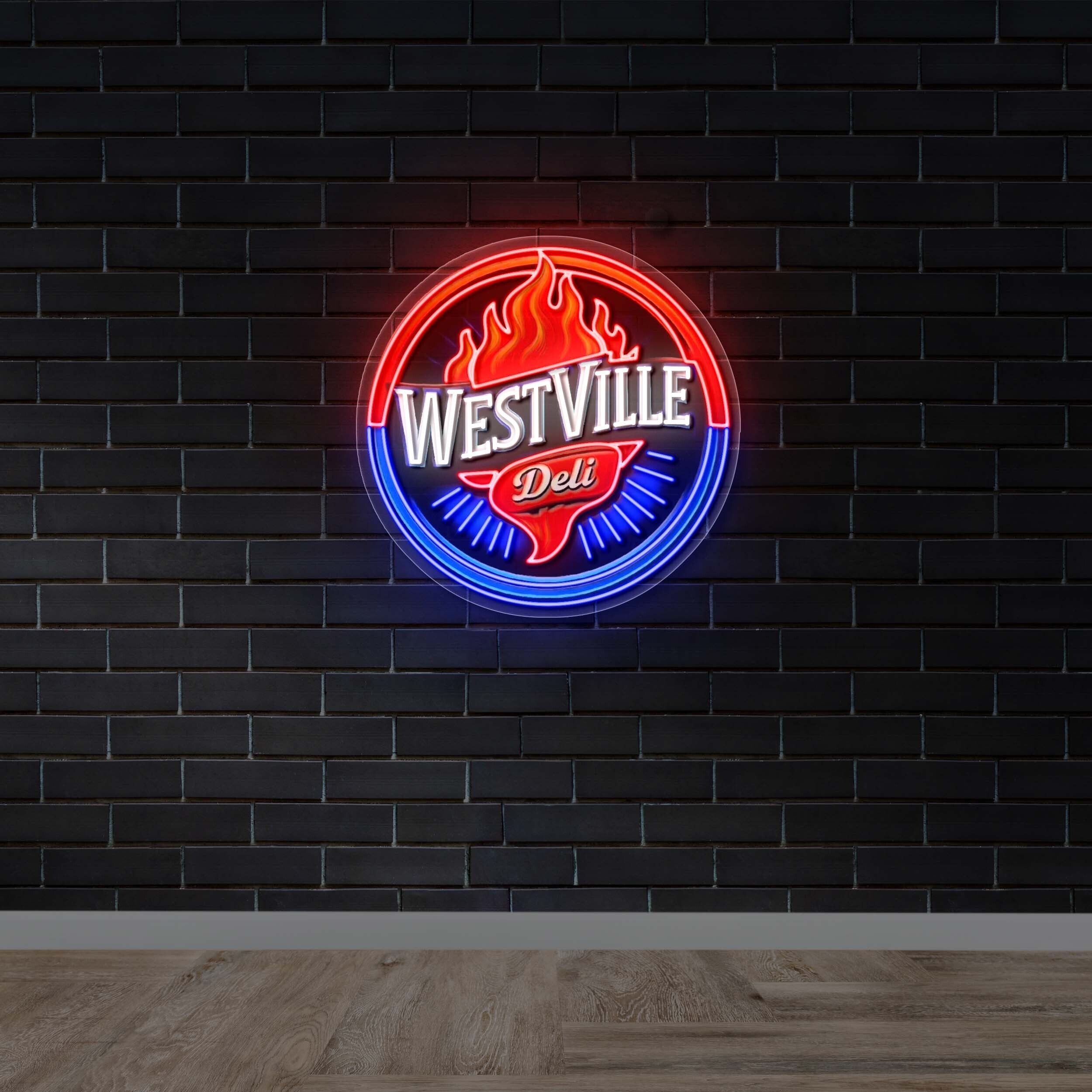 WestVille Deli Logo - Premium Neon Artwork