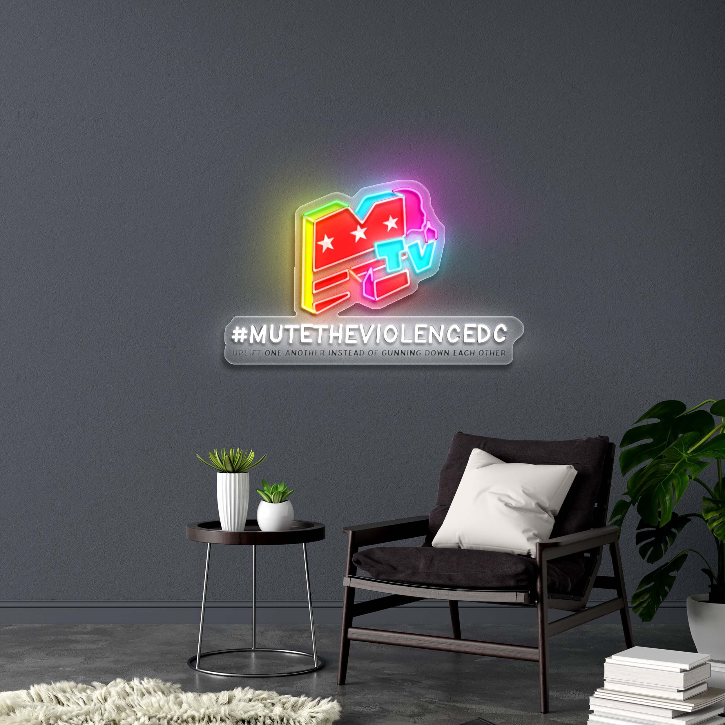 #MUTETHEVIOLENCEDC - Premium Neon Artwork