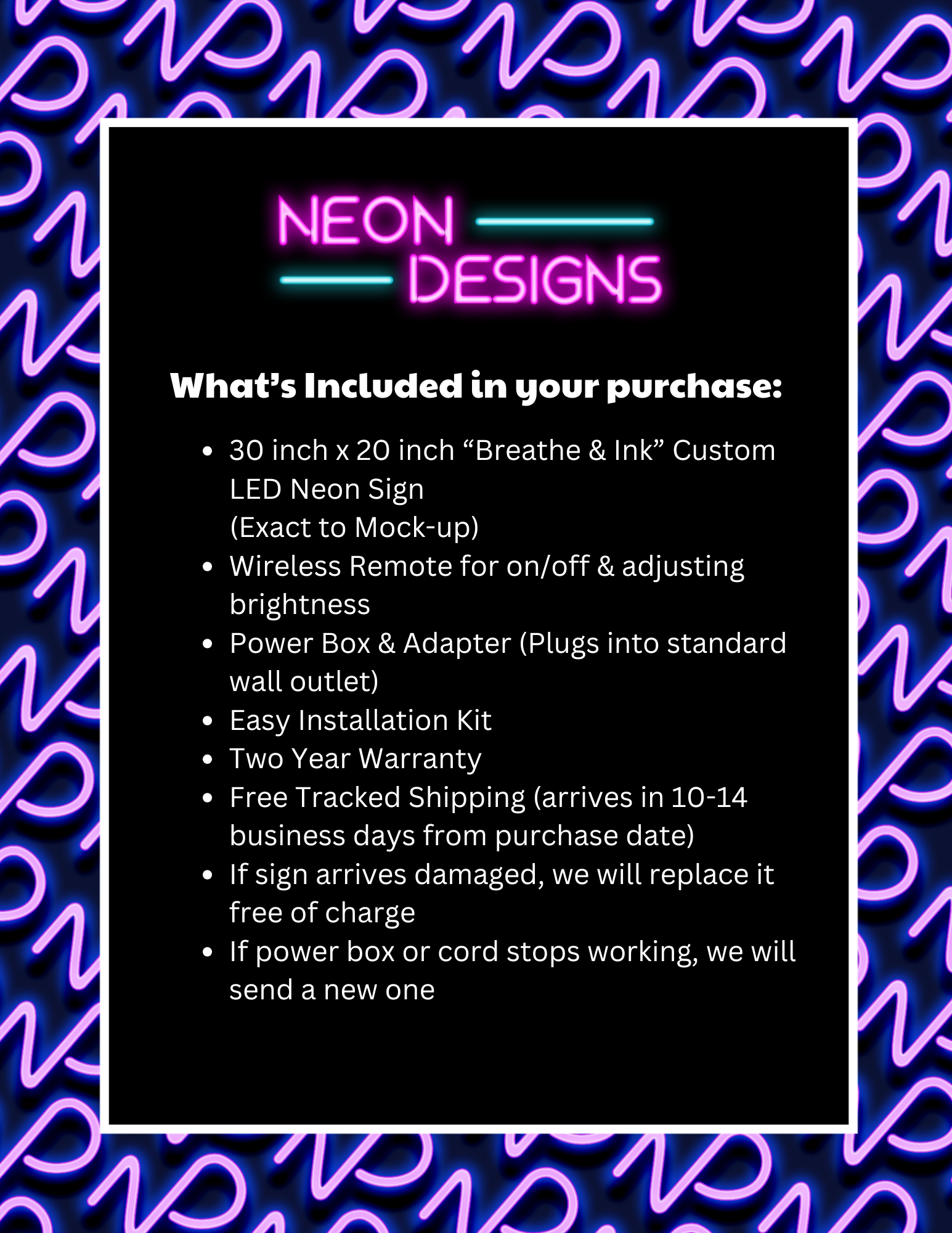 Breathe & Ink - Premium Neon Artwork