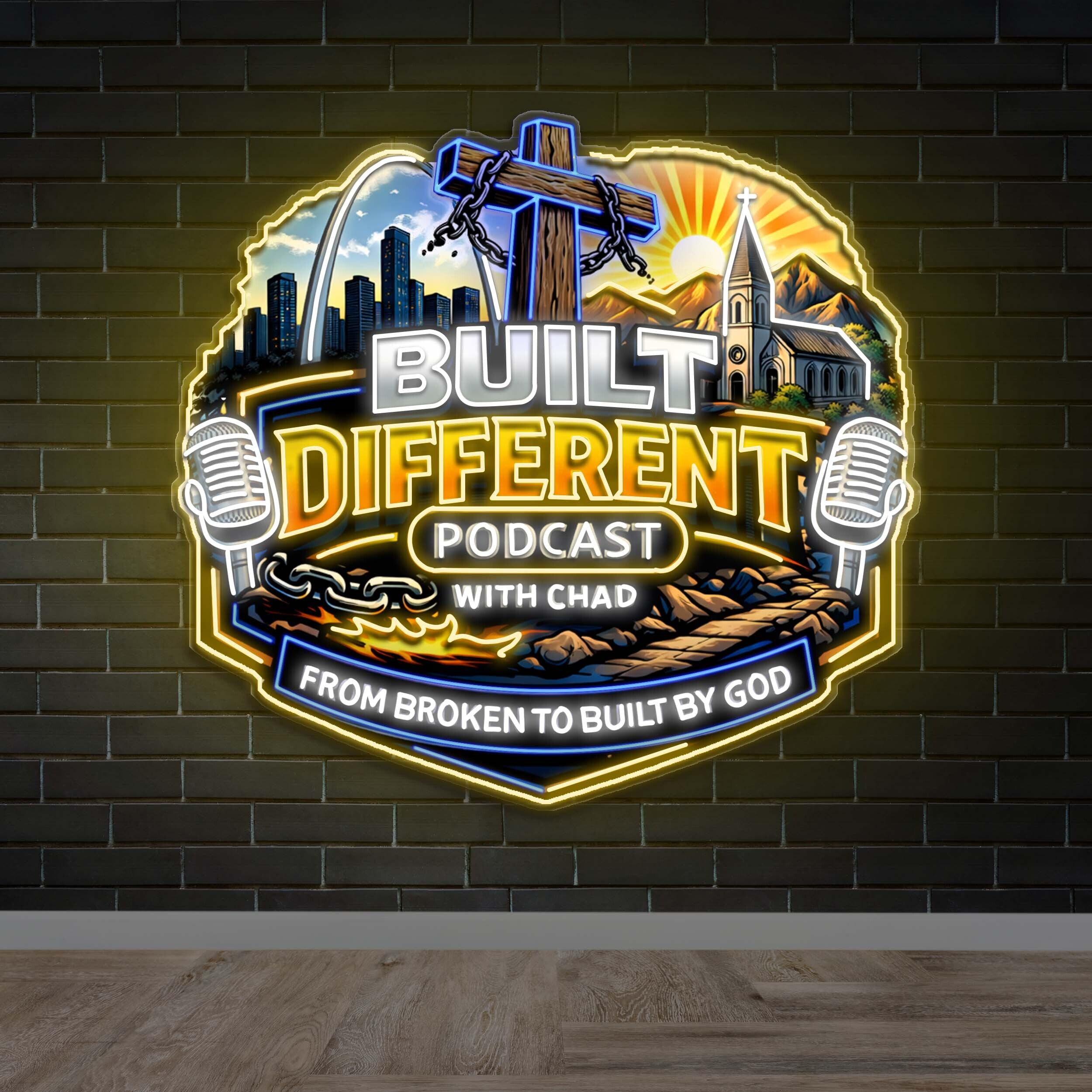 BUILT DIFFERENT PODCAST | 2nd Version - Premium Neon Artwork