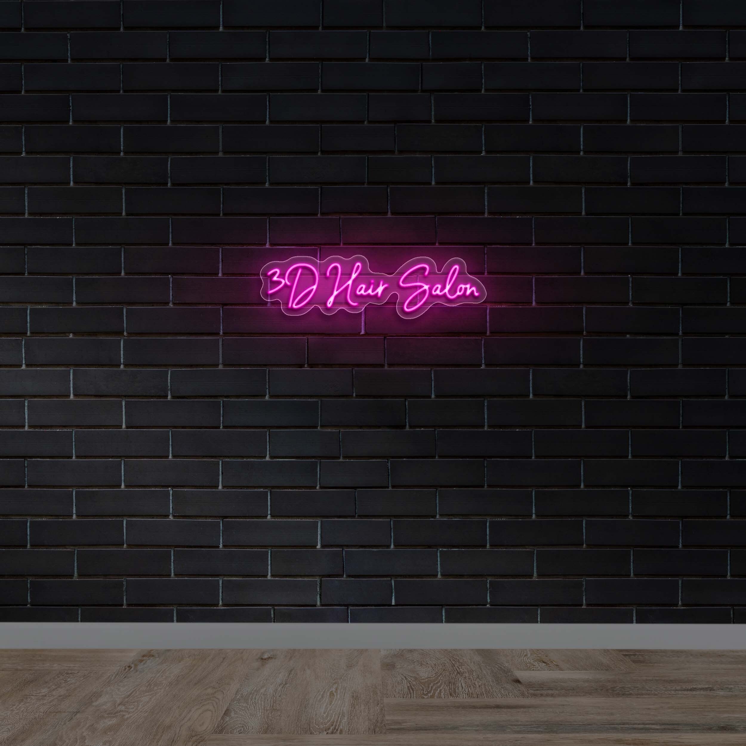 3D Hair Salon - Premium Neon Artwork