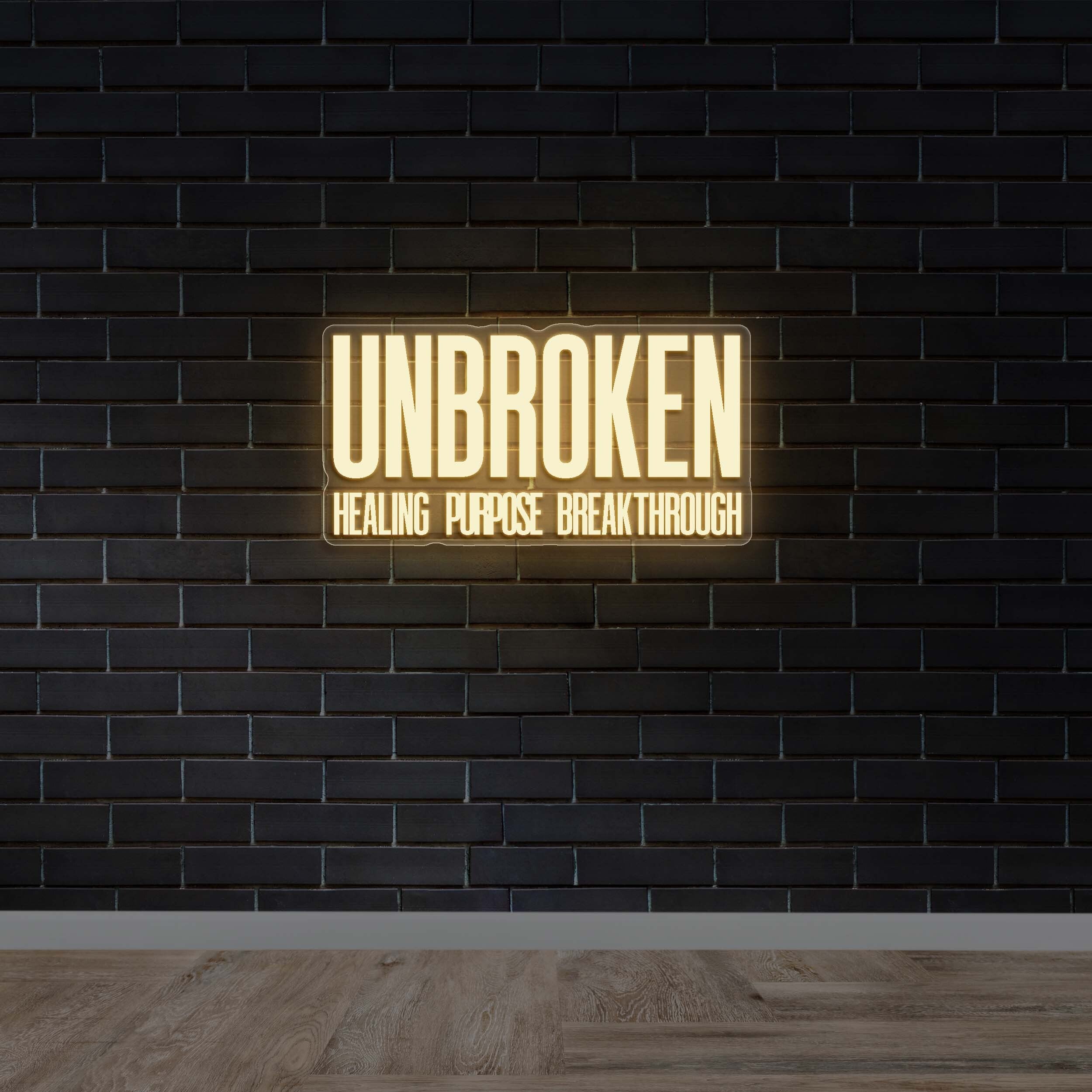 UNBROKEN | TEXT ONLY - Premium Neon Artwork