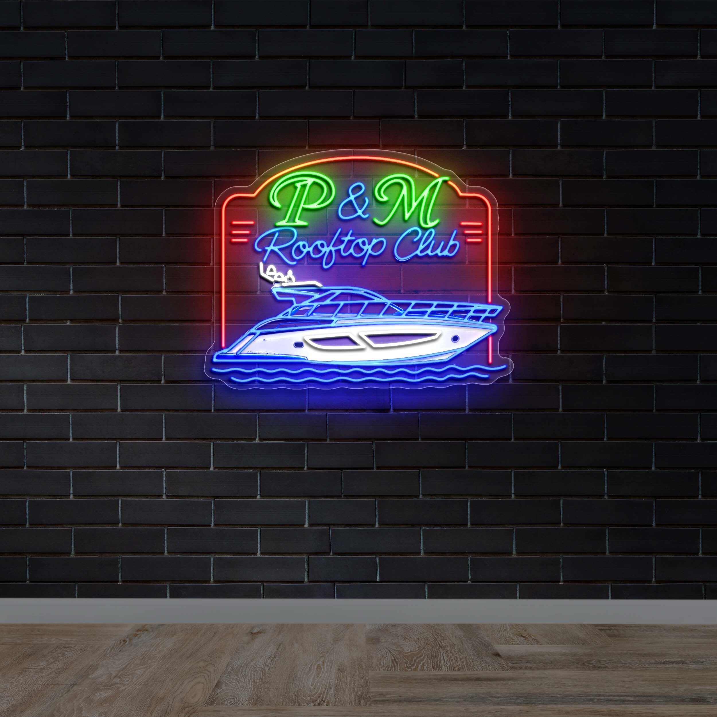 P & M Rooftop Club - Premium Neon Artwork