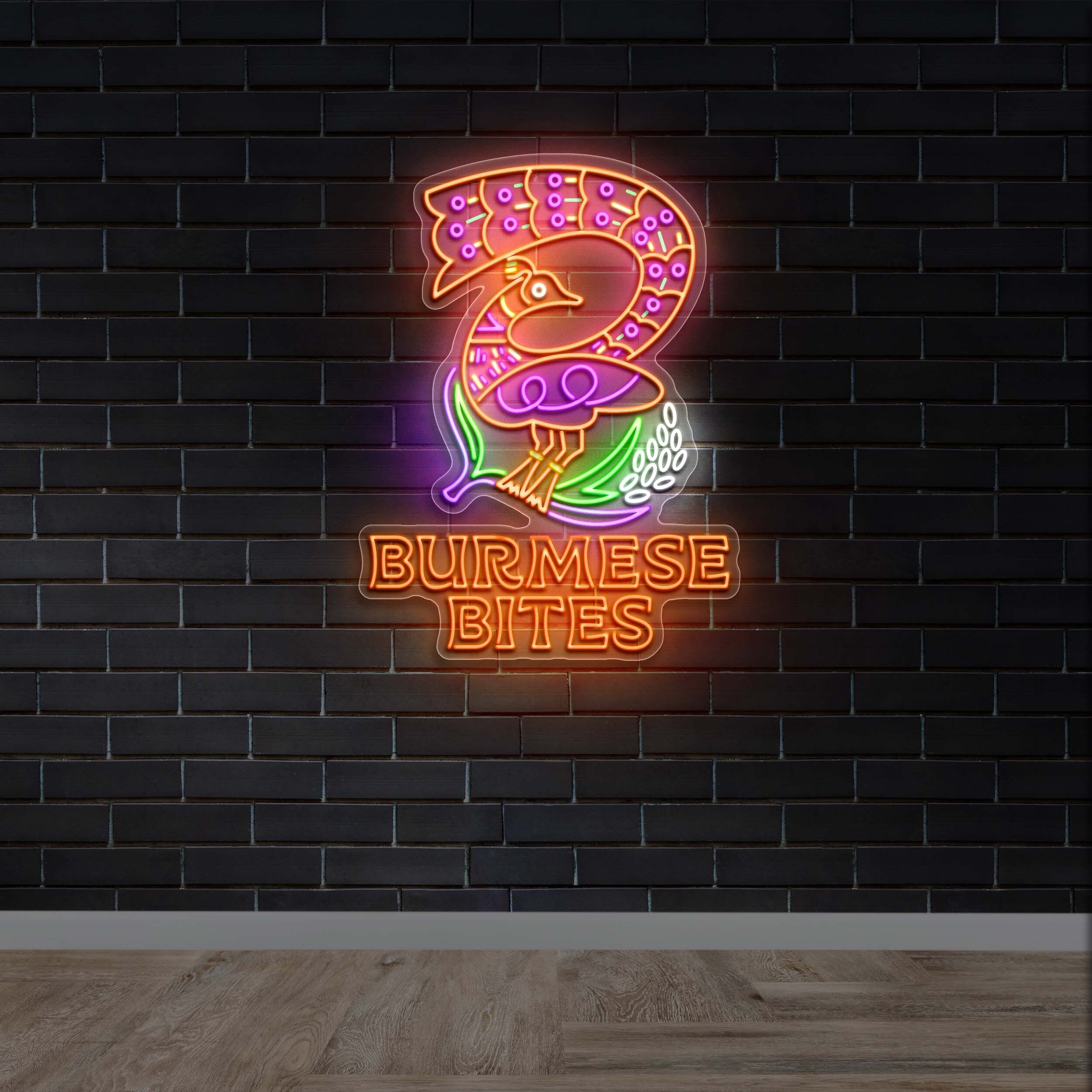 BURMESE BITES - Premium Neon Artwork