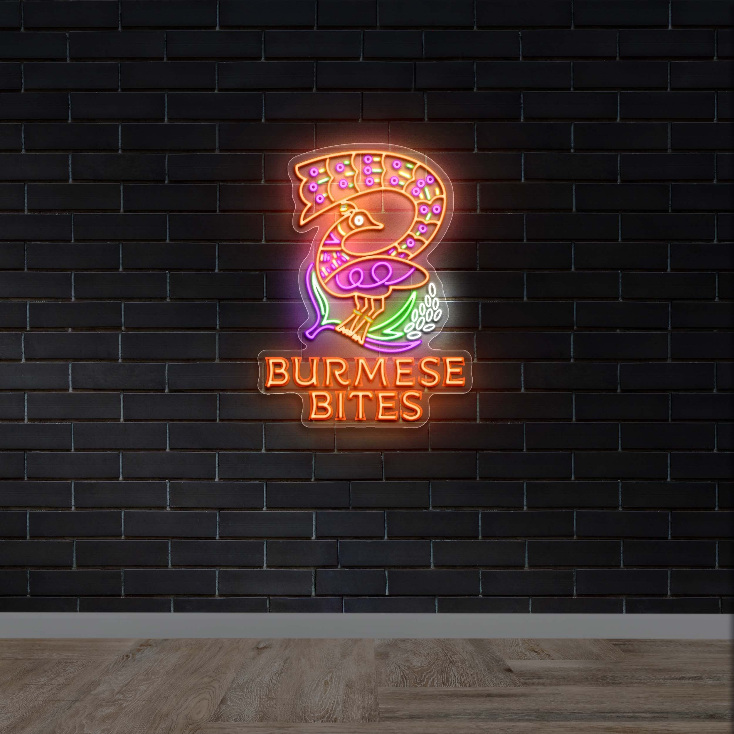 BURMESE BITES - Premium Neon Artwork