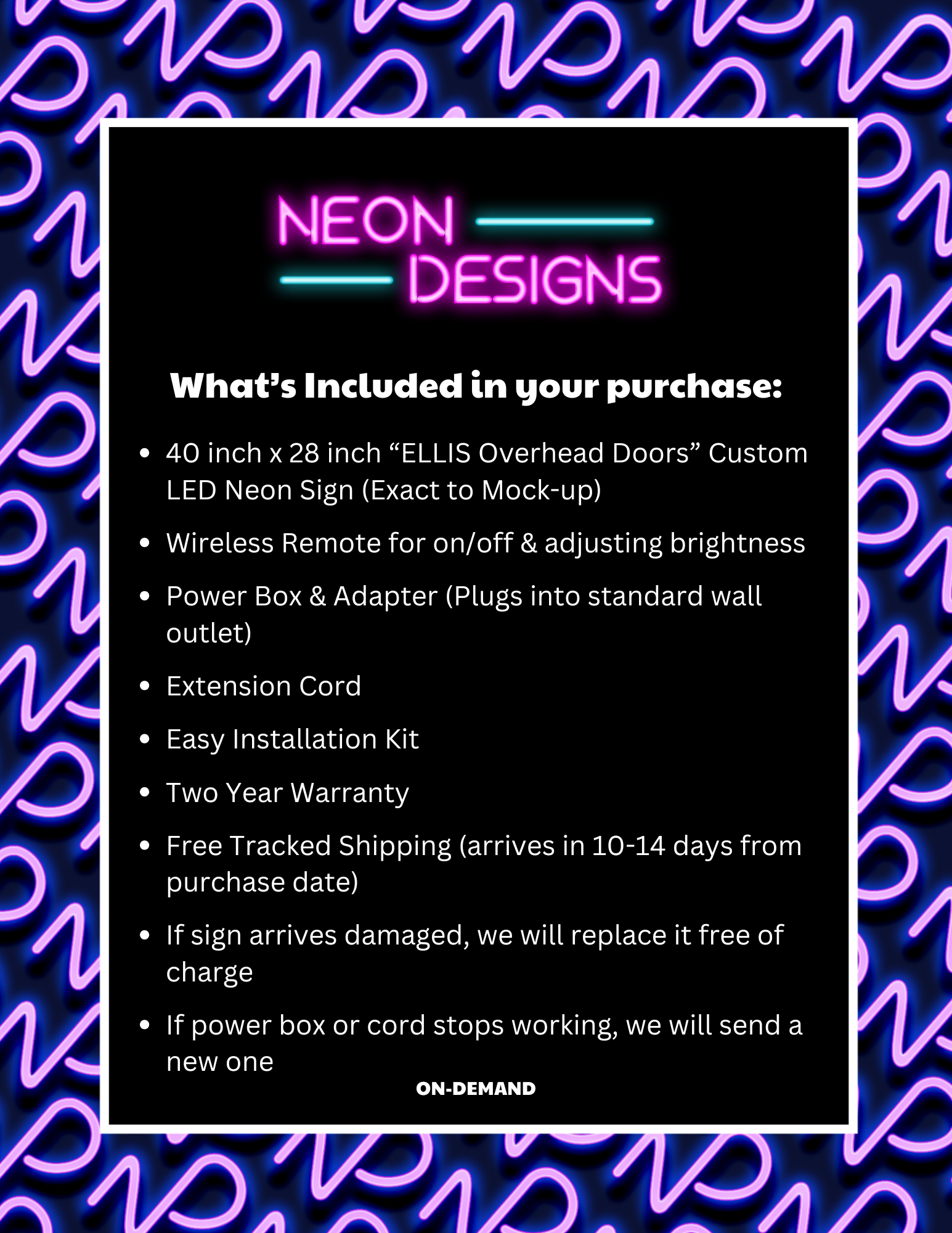 Ellis Overhead Doors - Premium Neon Artwork