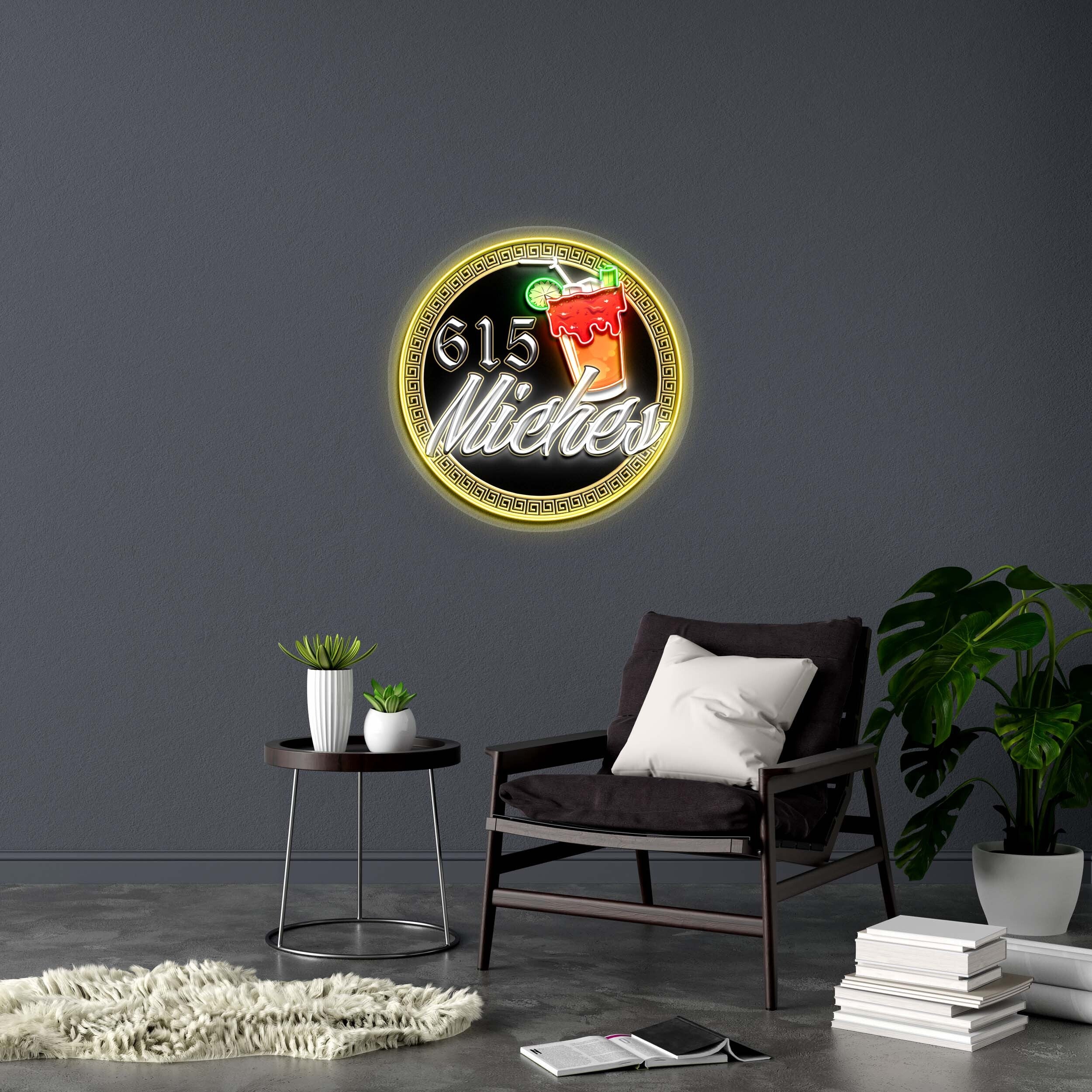 615 Miches - Premium Neon Artwork