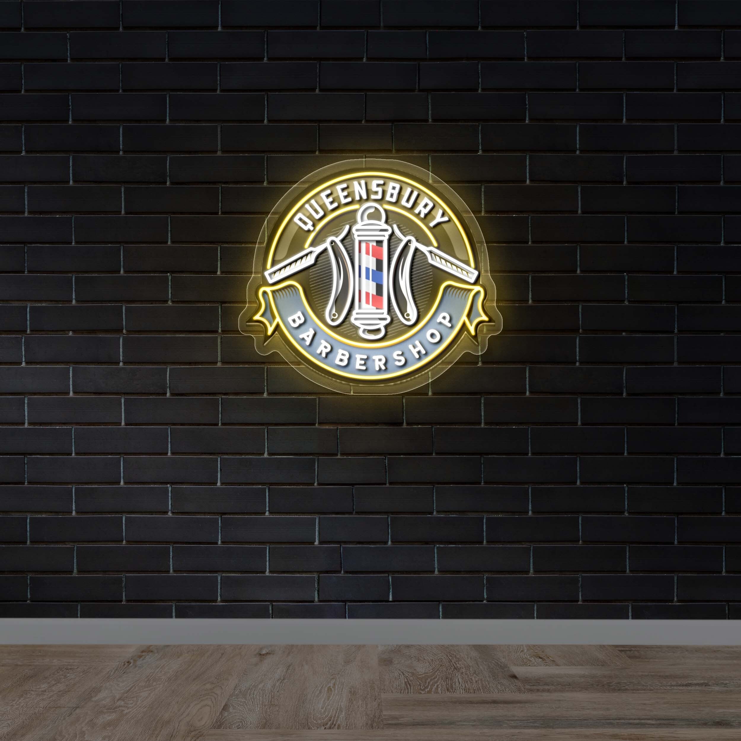 QUEENSBURY BARBERSHOP - Premium Neon Artwork