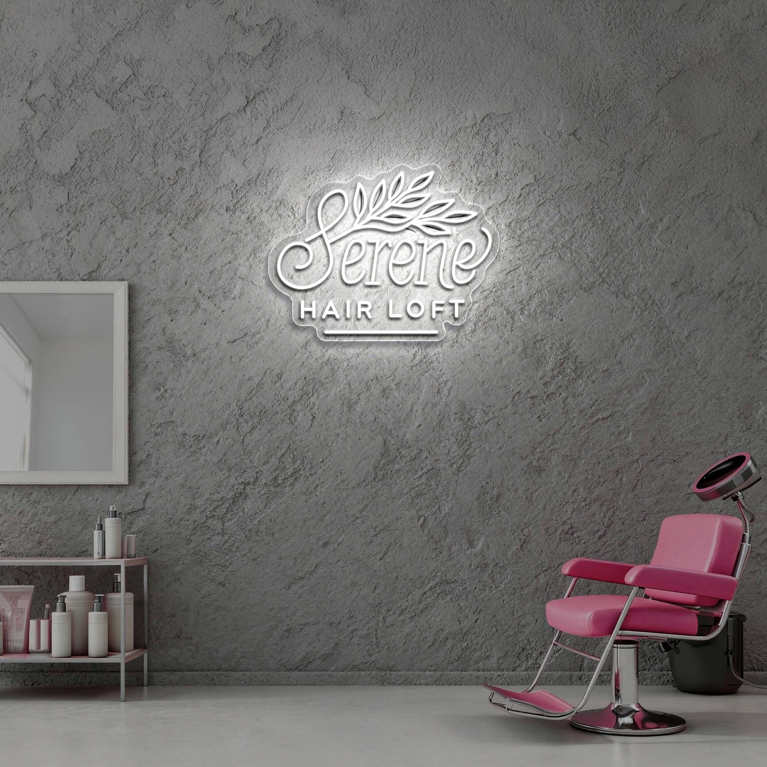 Serene Hair Loft – Premium Neon Artwork