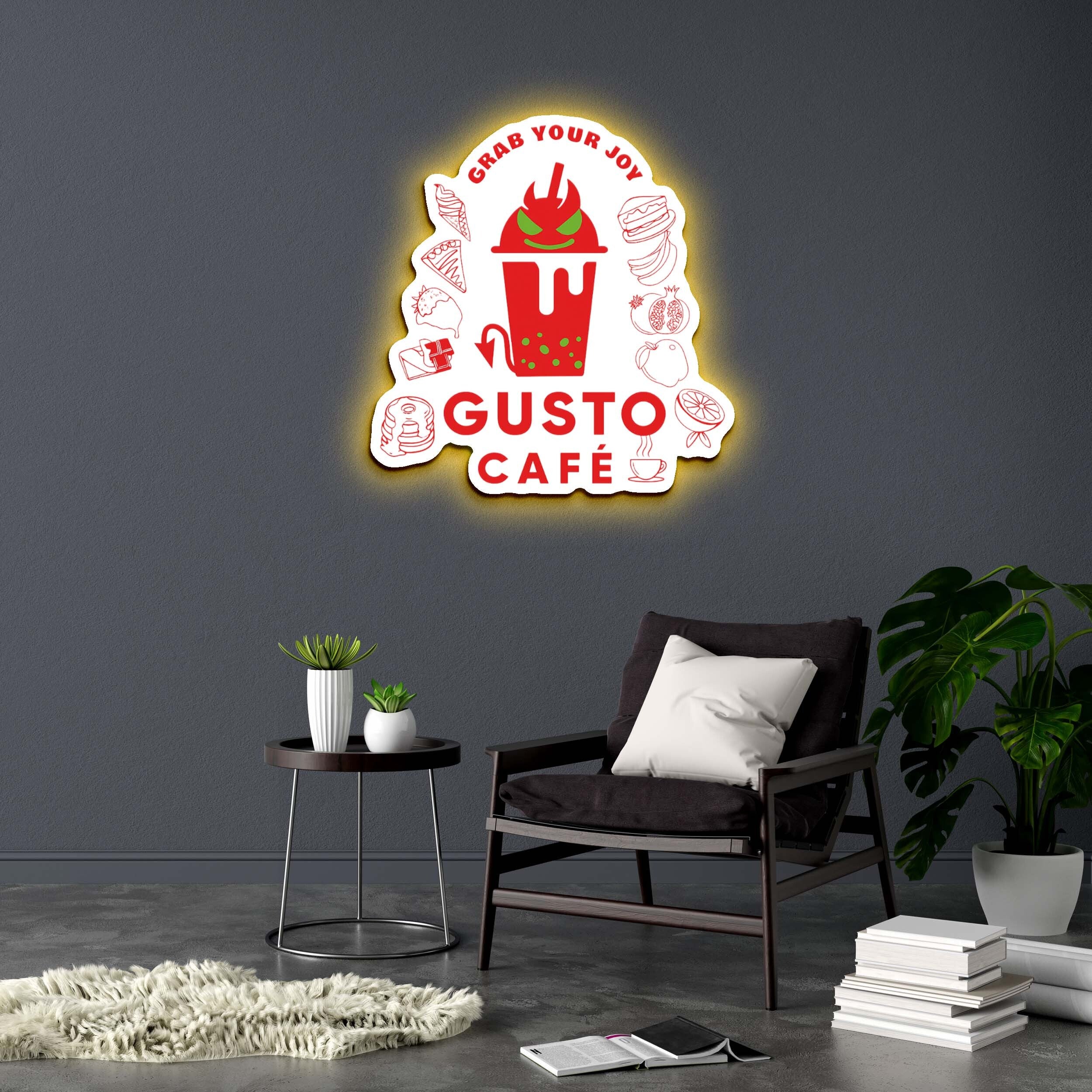 GUSTO CAFE - Premium Neon Artwork