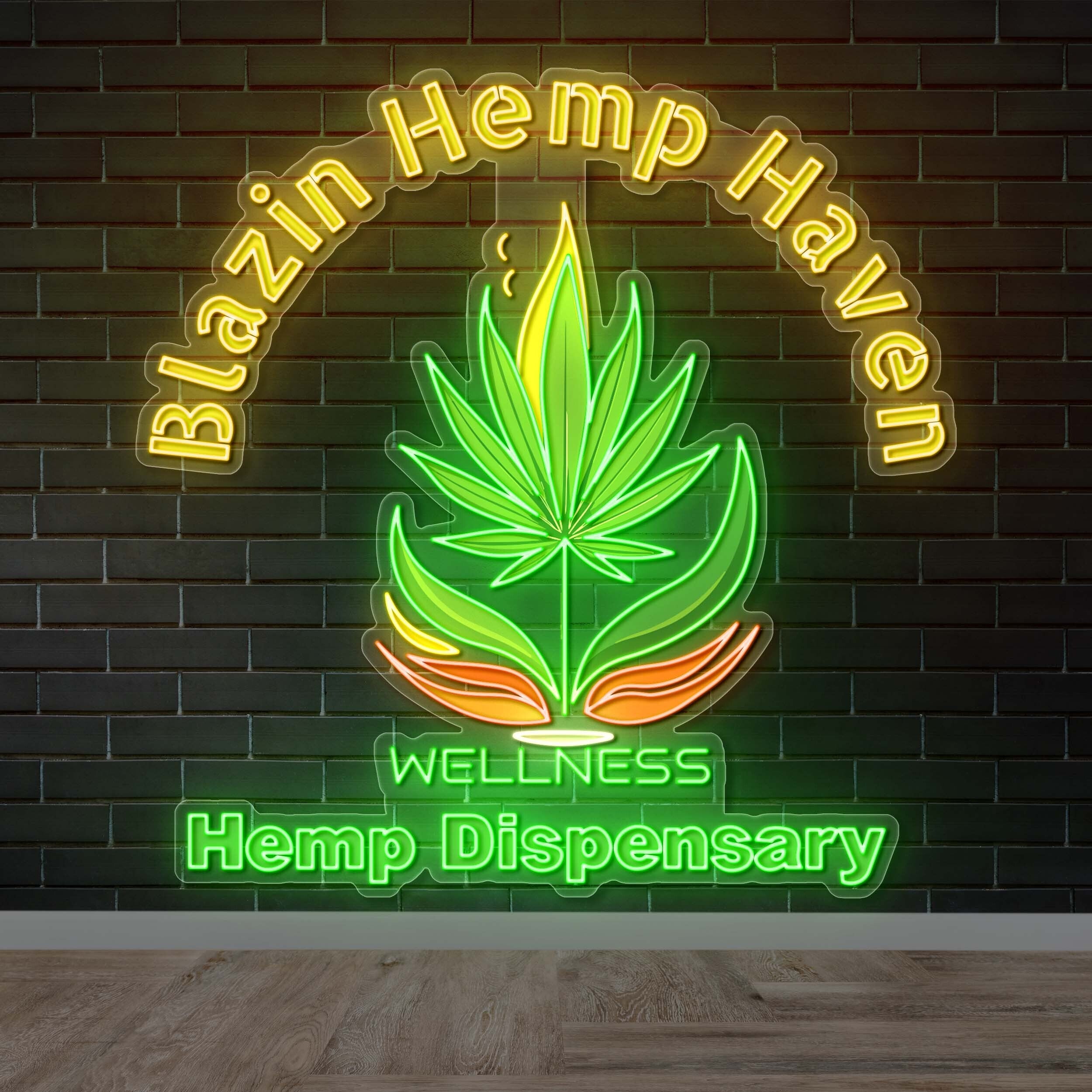 Blazin Hemp Haven - Premium Neon Artwork