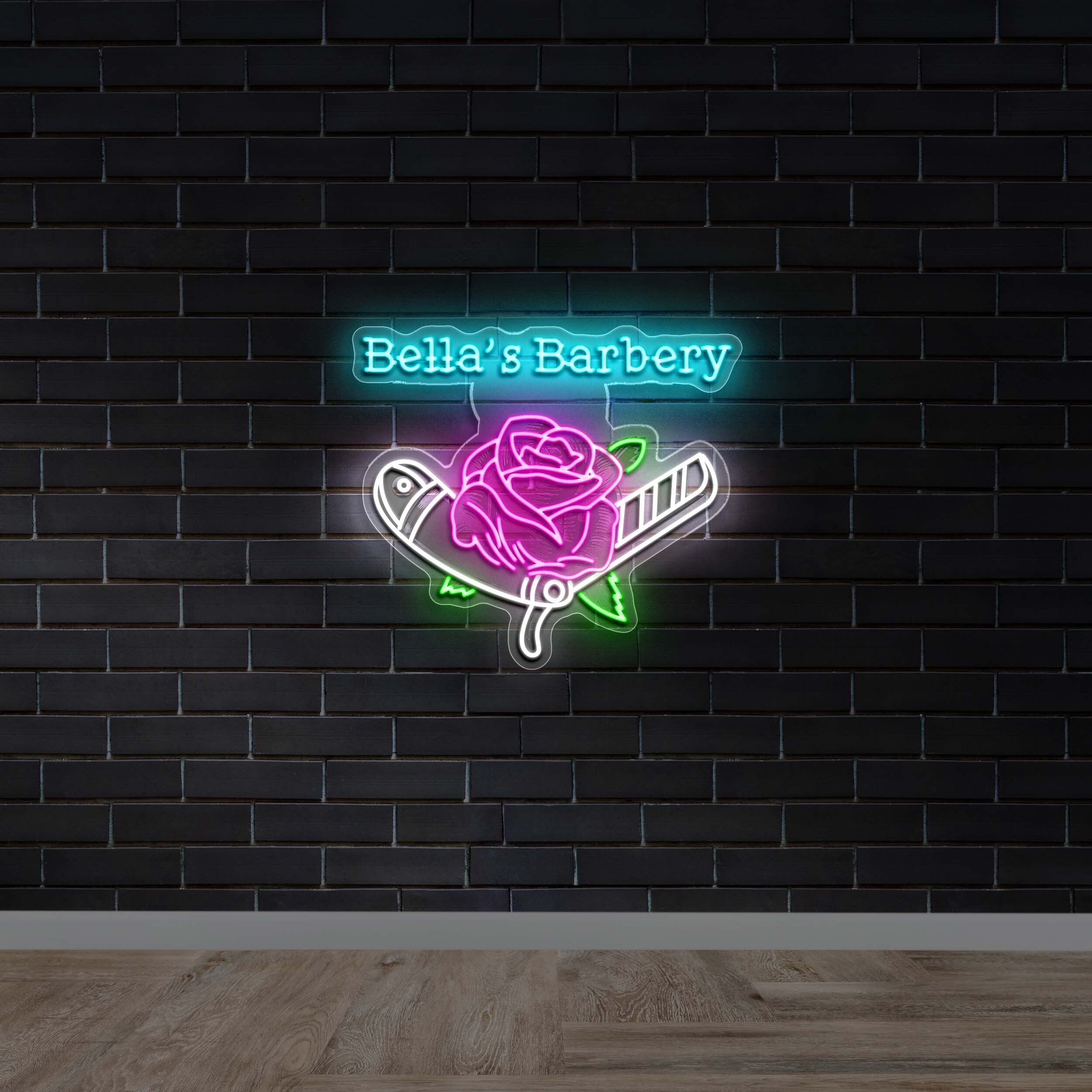 Bella's Barbery - Premium Neon Artwork