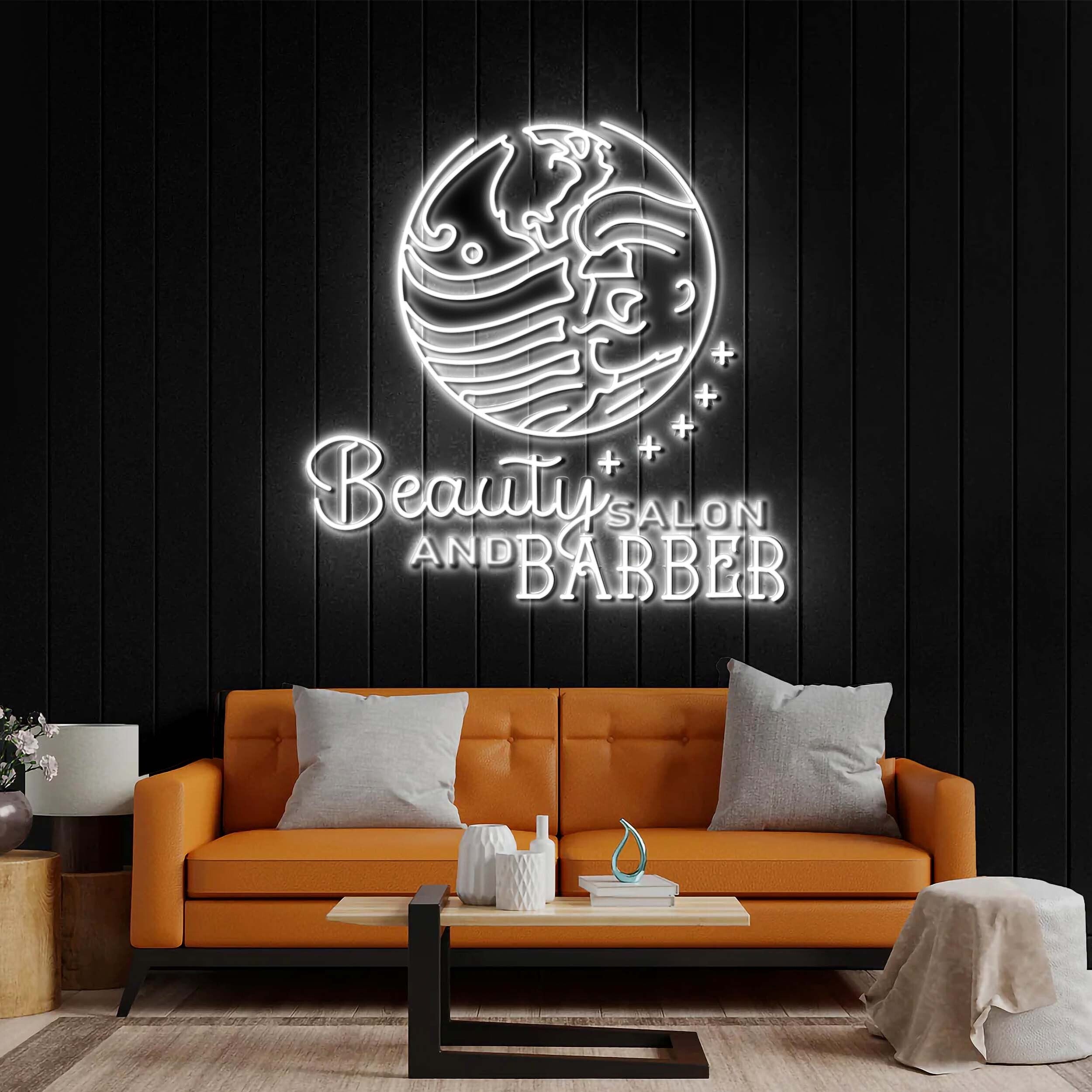 Beauty Salon and Barber - Premium Neon Artwork