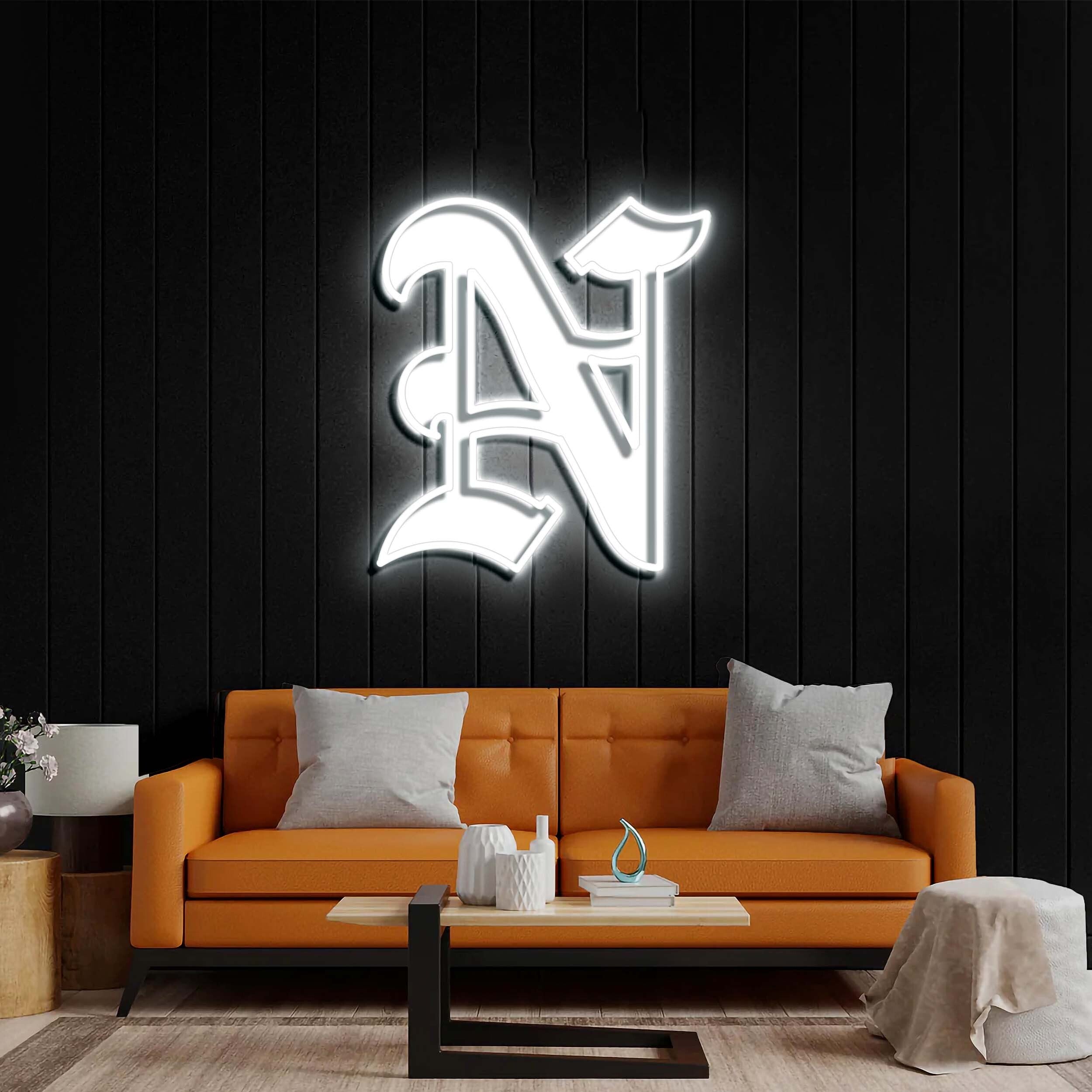 Gothic "N" White - Premium Neon Artwork