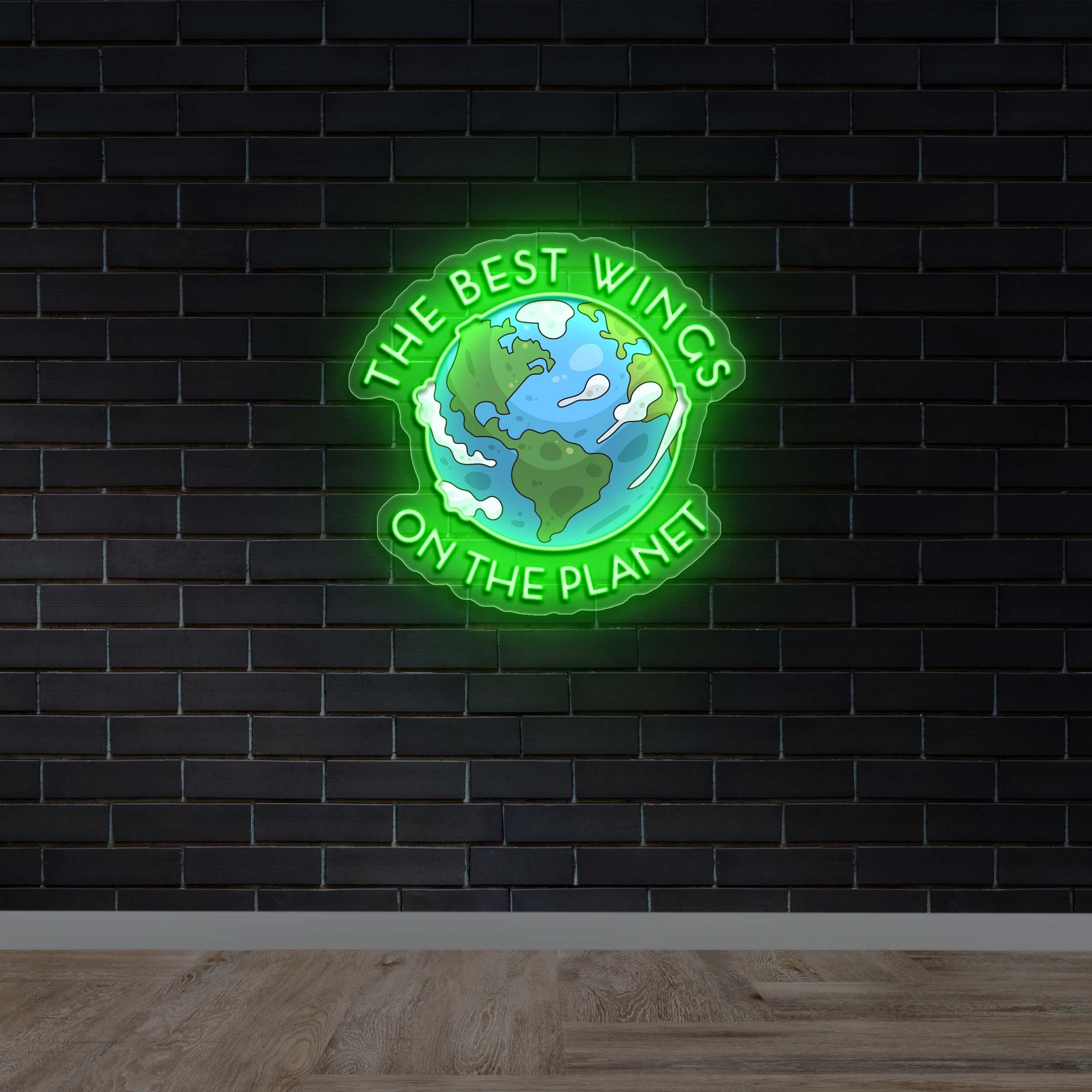 The Best Wings on the Planet - Premium Neon Artwork