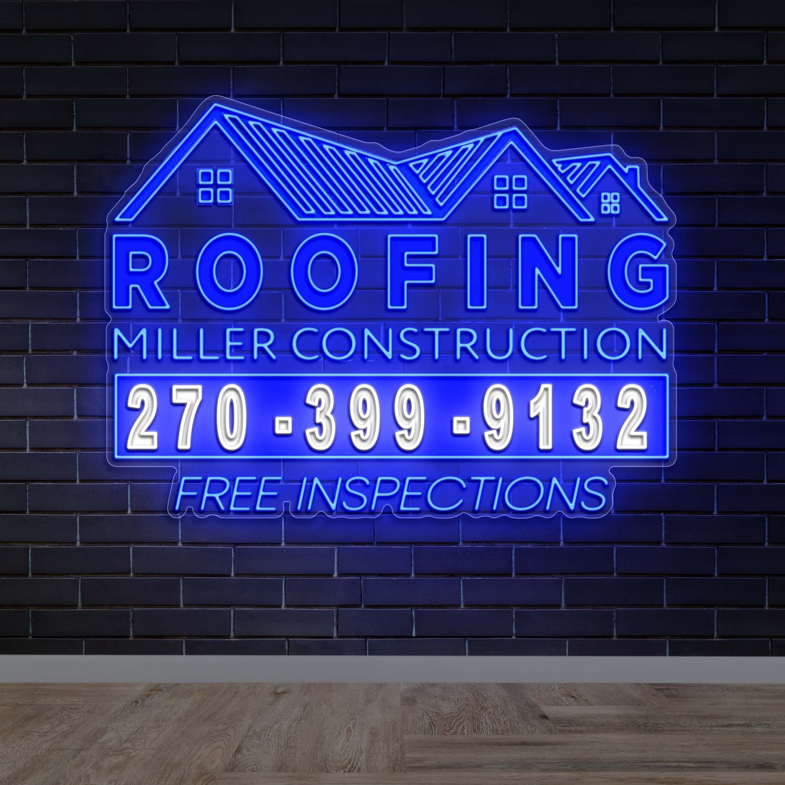ROOFING MILLER CONSTRUCTION - Premium Neon Artwork