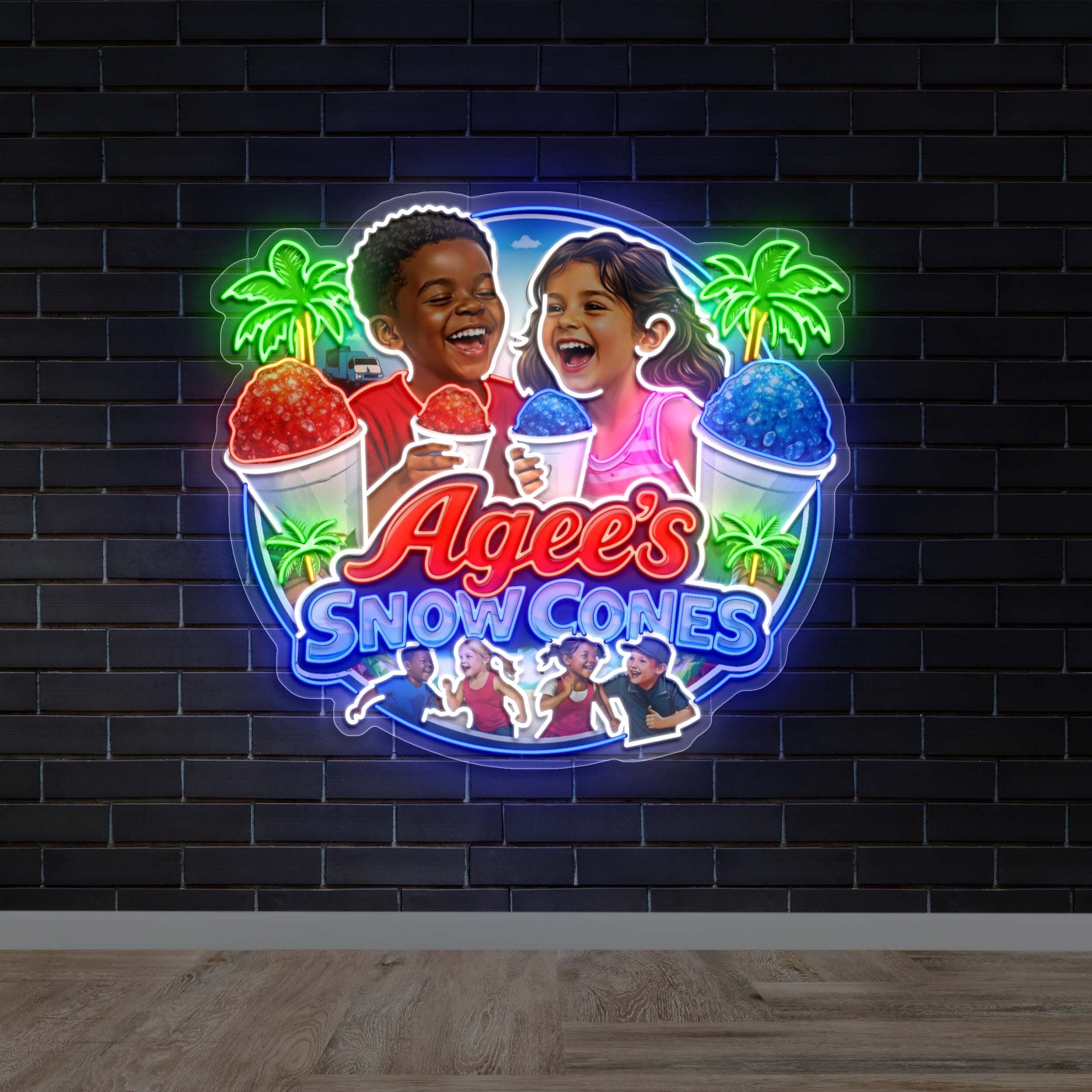 Agee's Snow Cones - Premium Neon Artwork