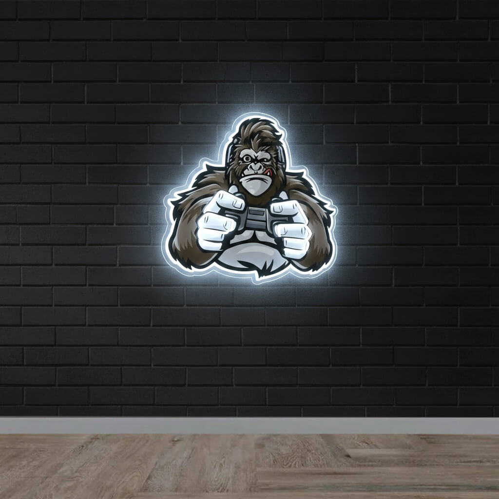 Gorilla Gamer Controller - UV Print Gaming LED Neon Sign
