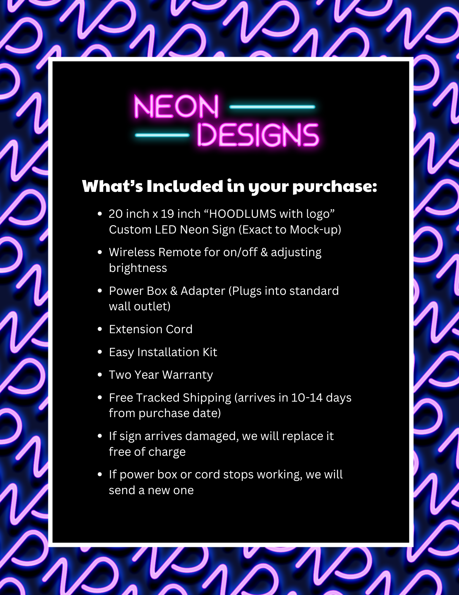 HOODLUMS with logo - Premium Neon Artwork