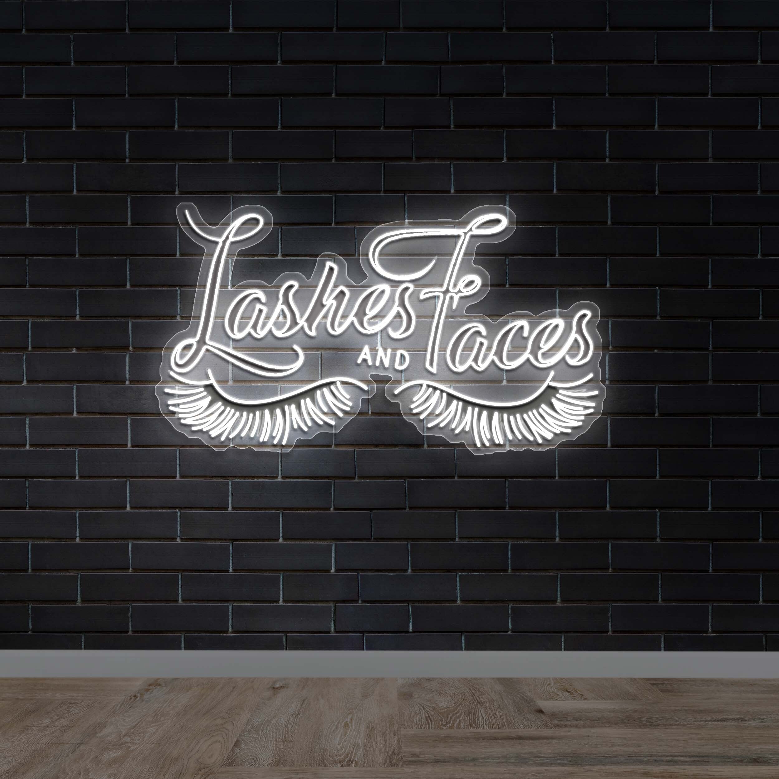 Lashes and Faces - Premium Neon Artwork