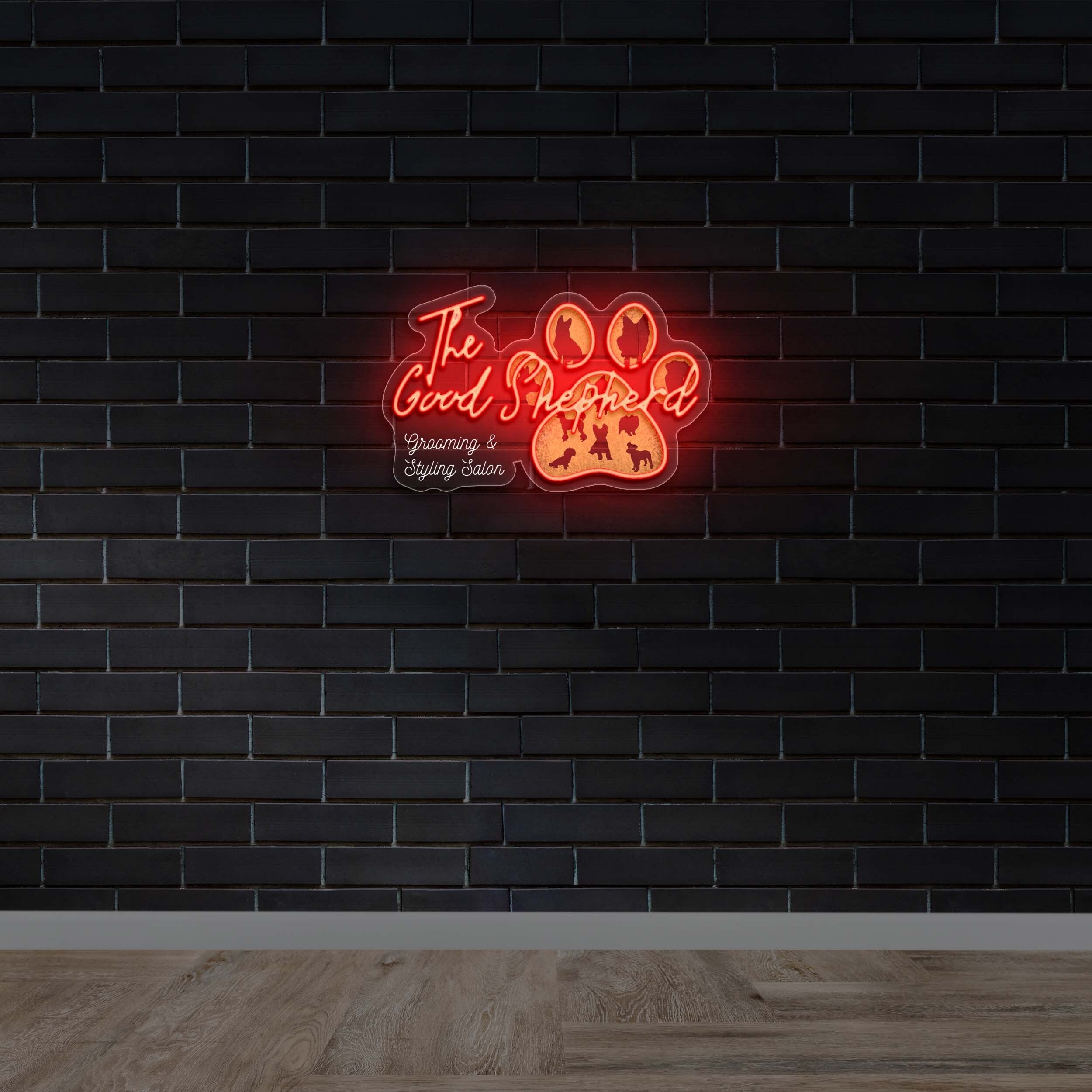 The Good Shepherd Grooming - Premium Neon Artwork