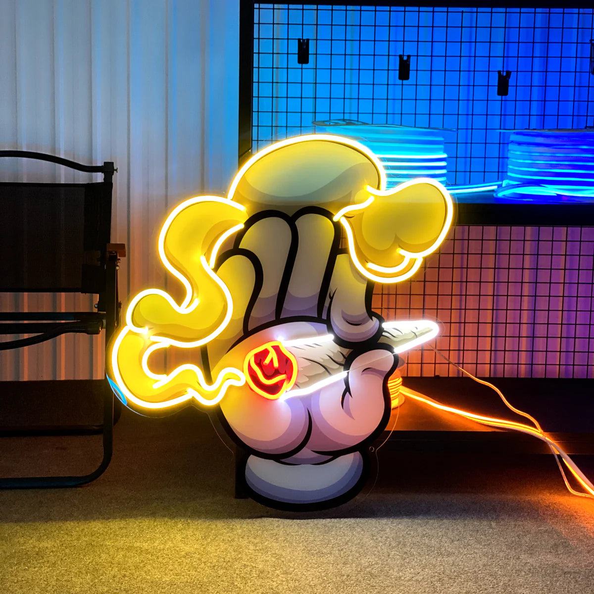 Hand Smoker LED Neon Acrylic Artwork