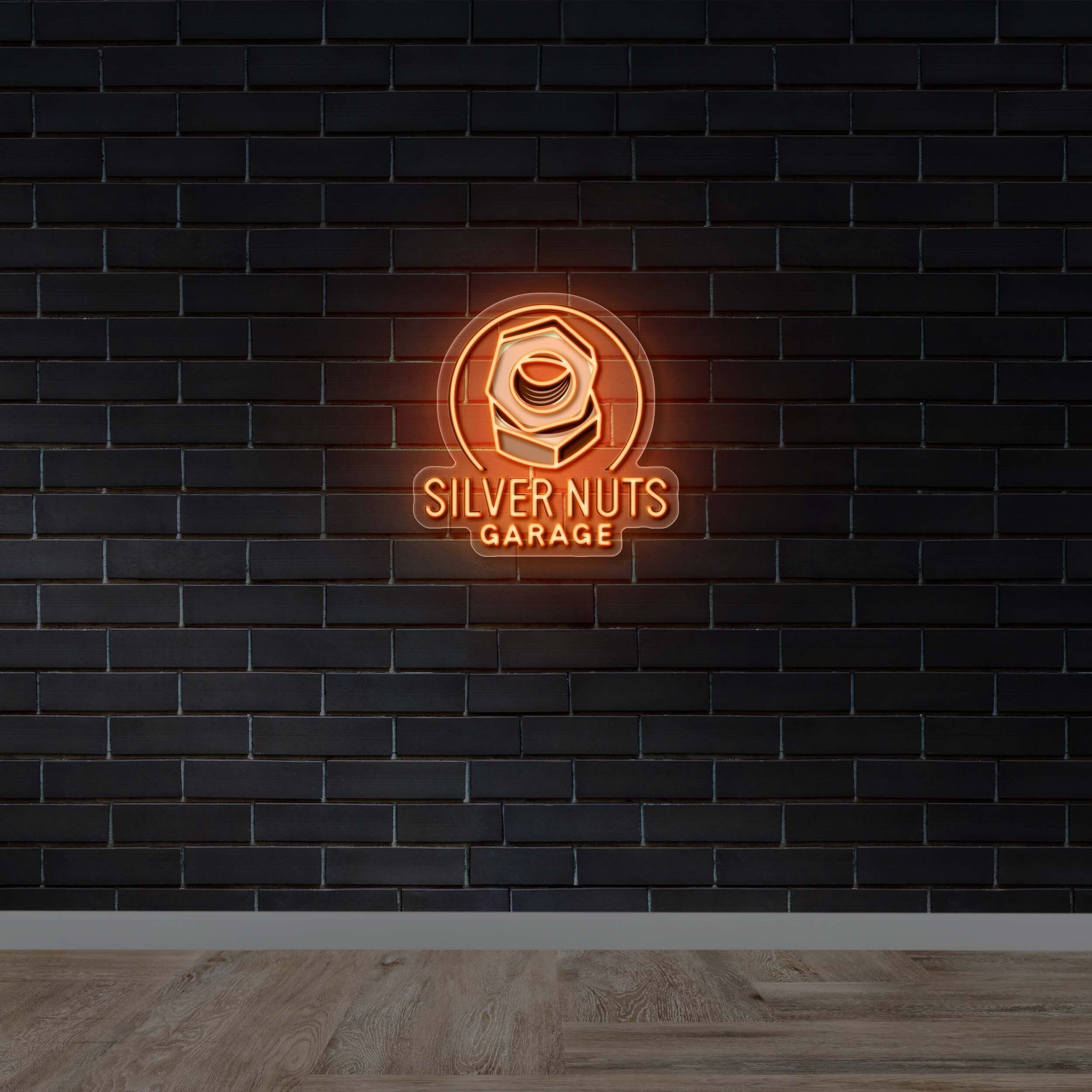 Silver Nuts Garage - Premium Neon Artwork