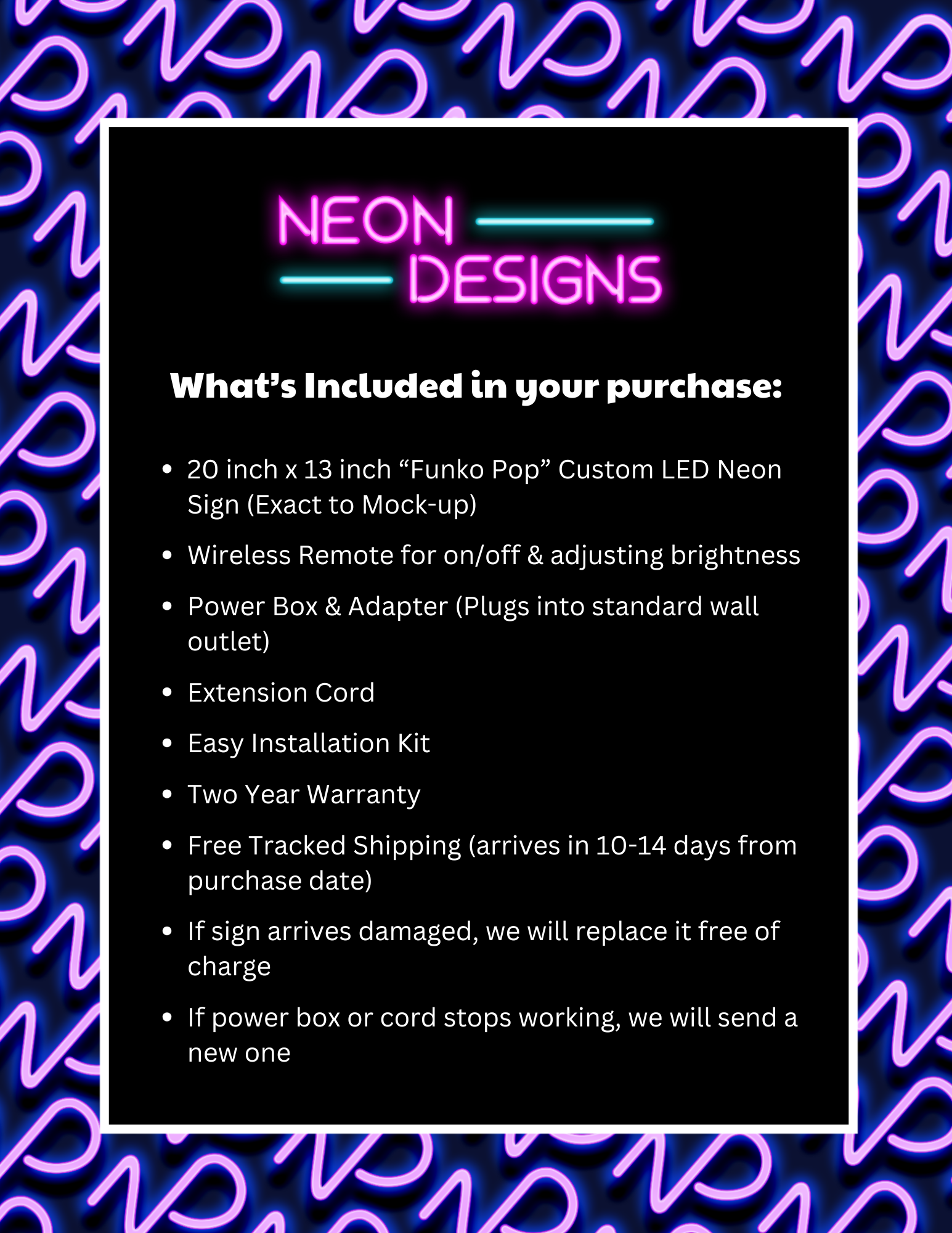 Funko Pop - Premium Neon Artwork