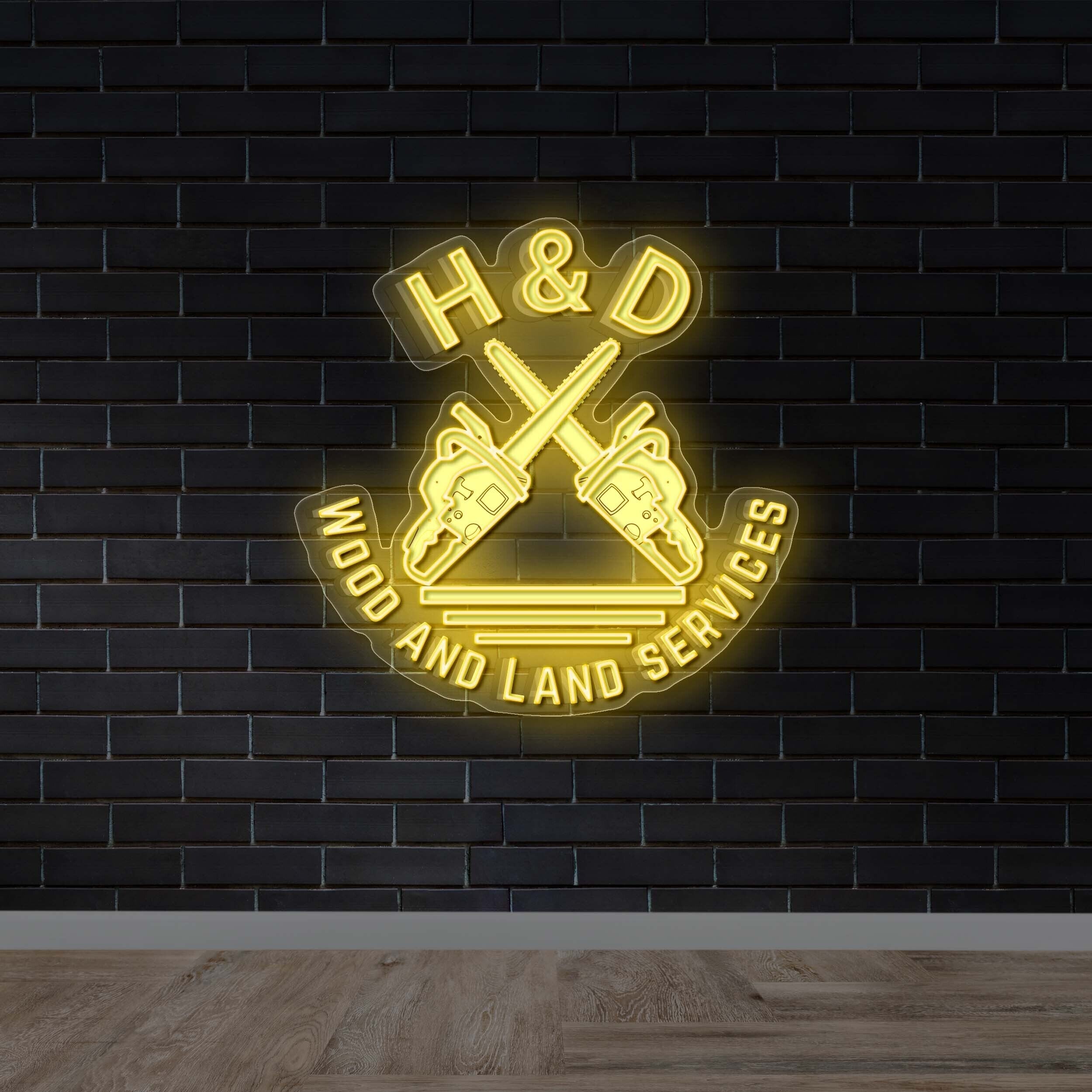 H & D Wood And Land Services - Premium Neon Artwork
