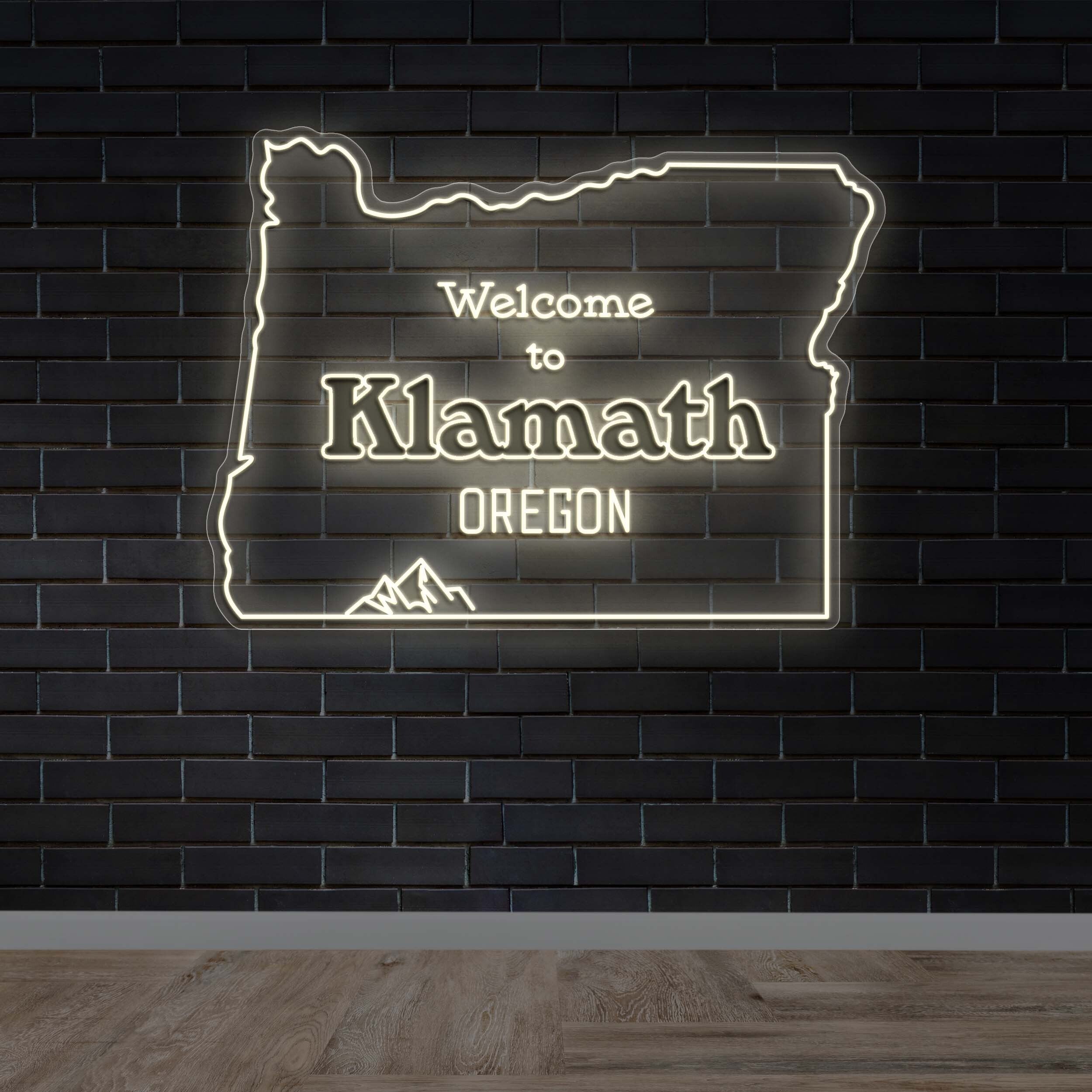 Welcome To Klamath Oregon - Premium Neon Artwork