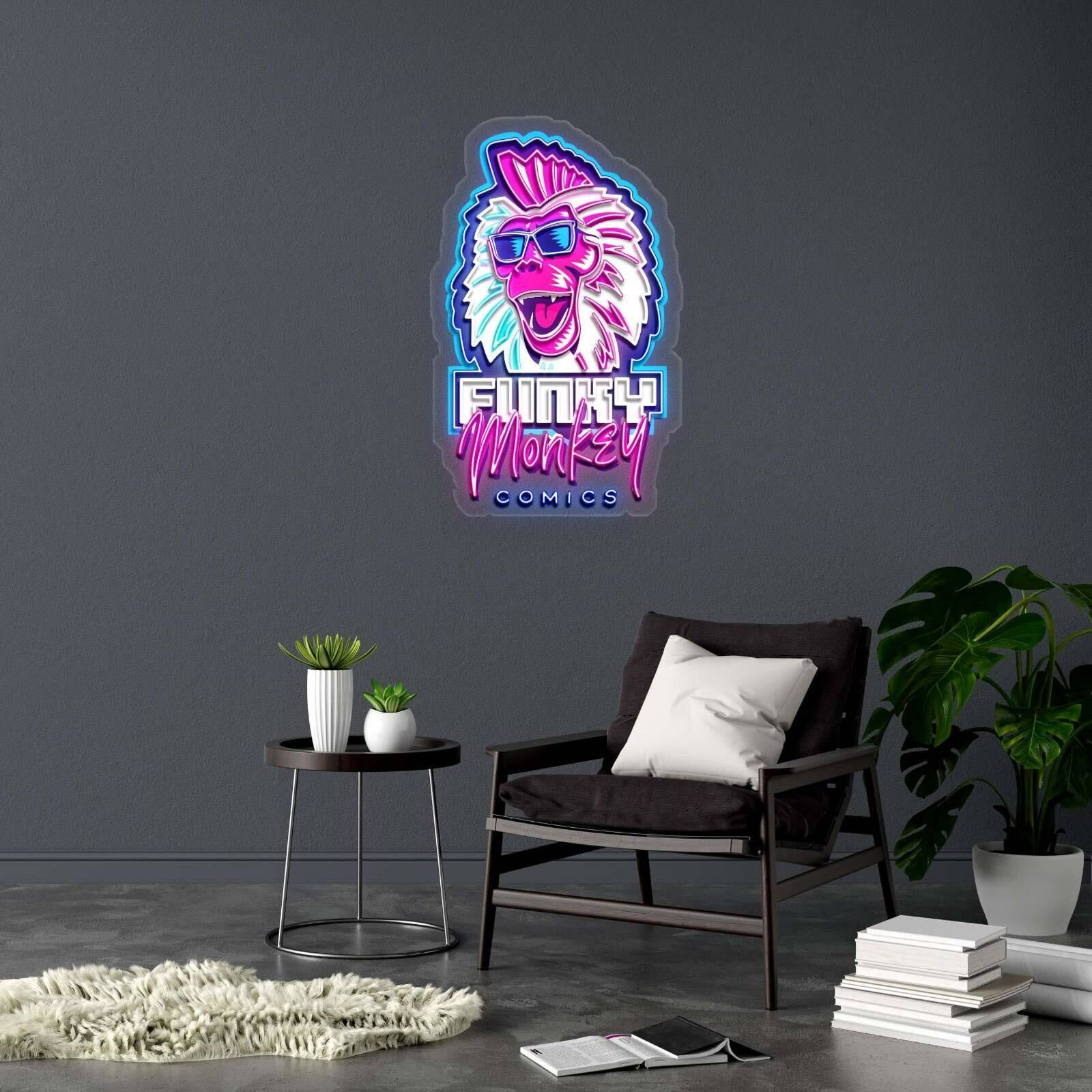 FUNKY MONKEY COMICS - Premium Neon Artwork