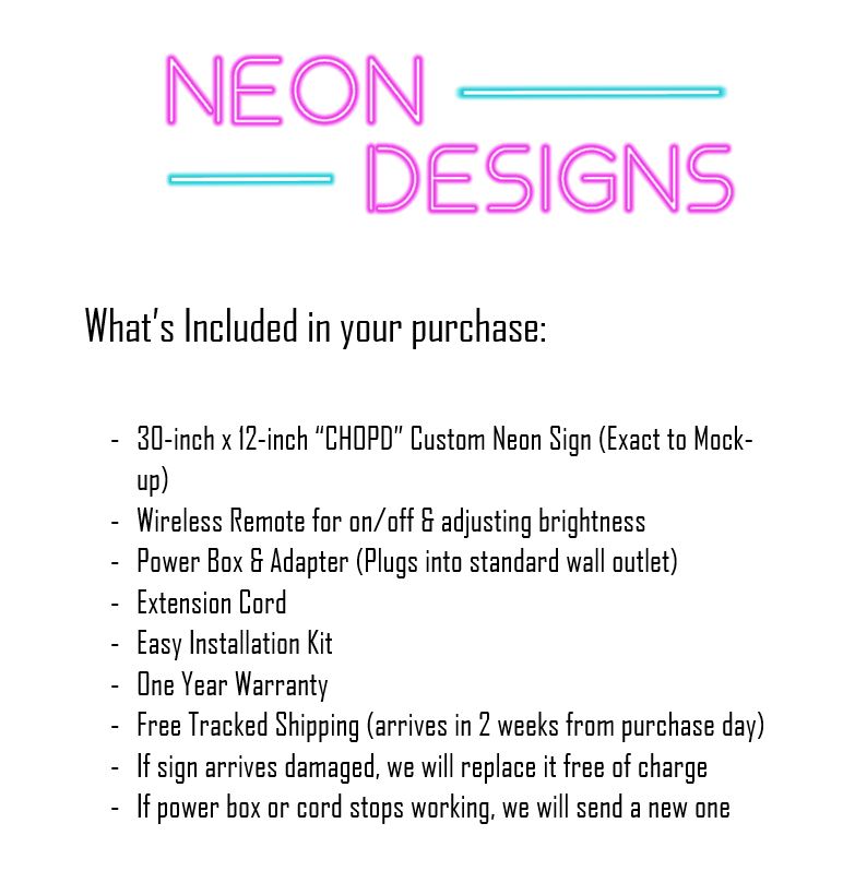 CHOPD - Premium Neon Artwork