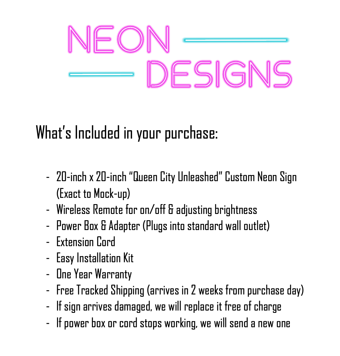 Queen City Unleashed - Premium Neon Artwork