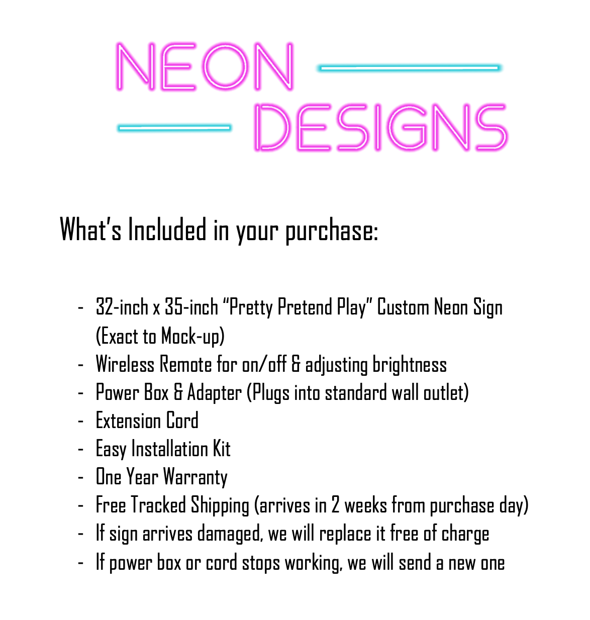 Pretty Pretend Play - Premium Neon Artwork