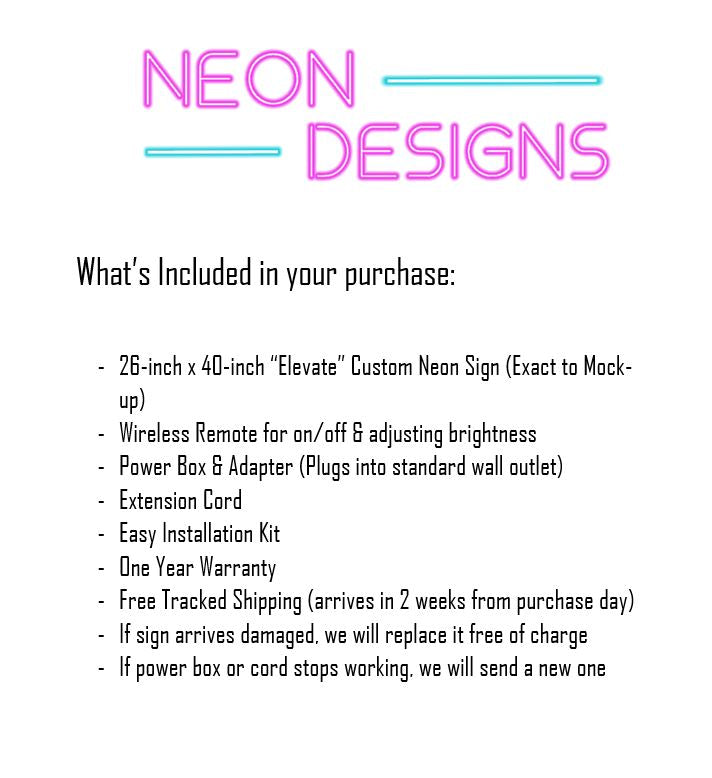 Elevate - Premium Neon Artwork