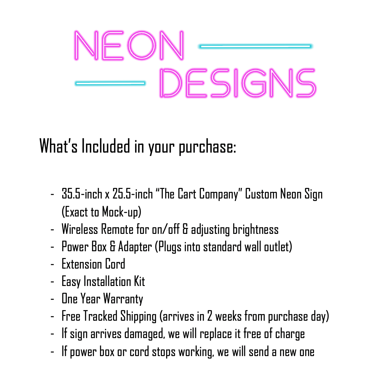 The Cart Company - Premium Neon Artwork