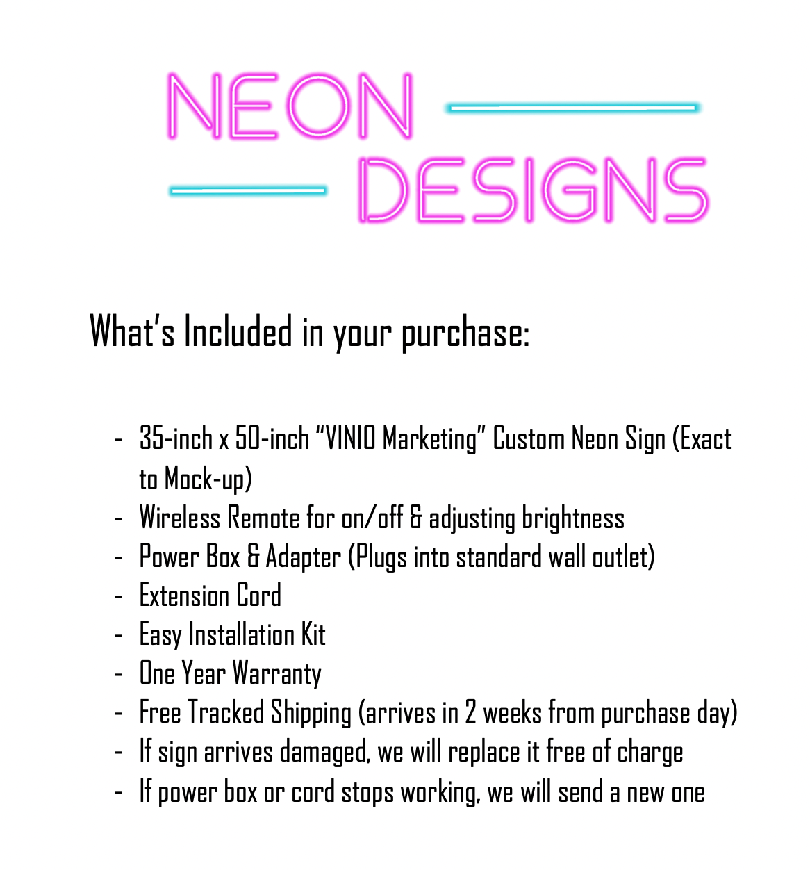 VINIO Marketing - Premium Neon Artwork